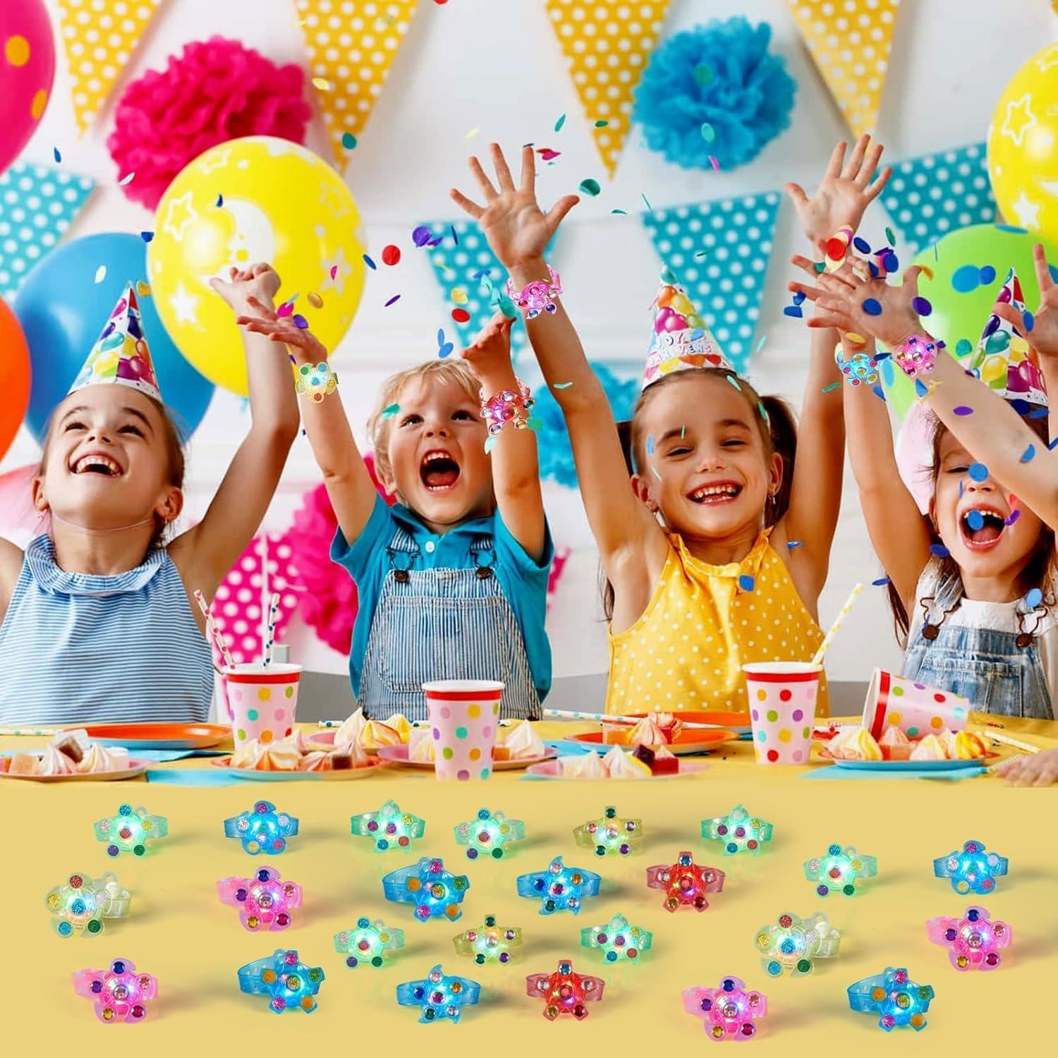 Pulseras Fidget Spinner LED SCIONE 48 Pack Brillantes para Niños