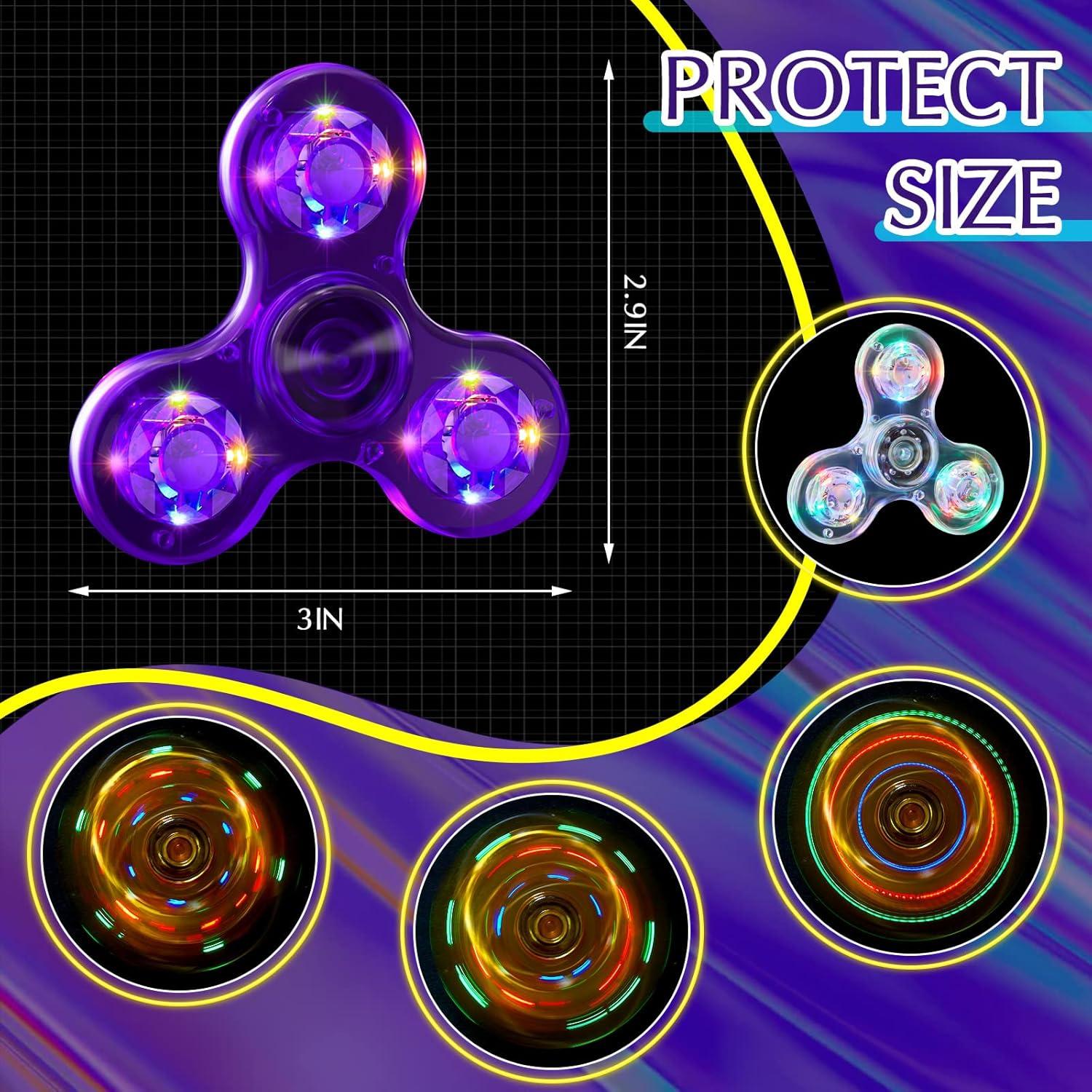 20 Spinners Fidget Iluminados Lewtemi 7.6 cm para Fiesta