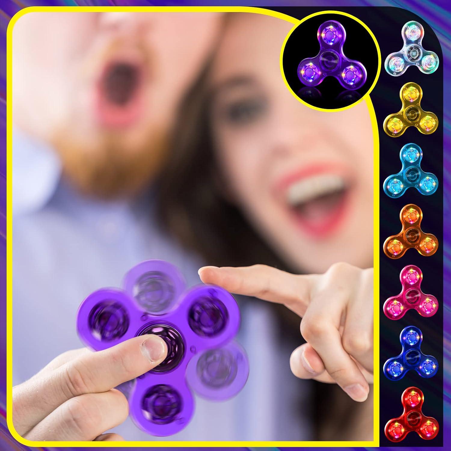 20 Spinners Fidget Iluminados Lewtemi 7.6 cm para Fiesta