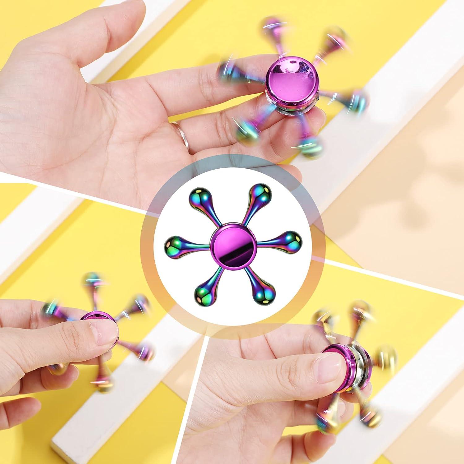 Juego de 8 Spinners Metálicos Arcoíris Lewtemi para Estrés