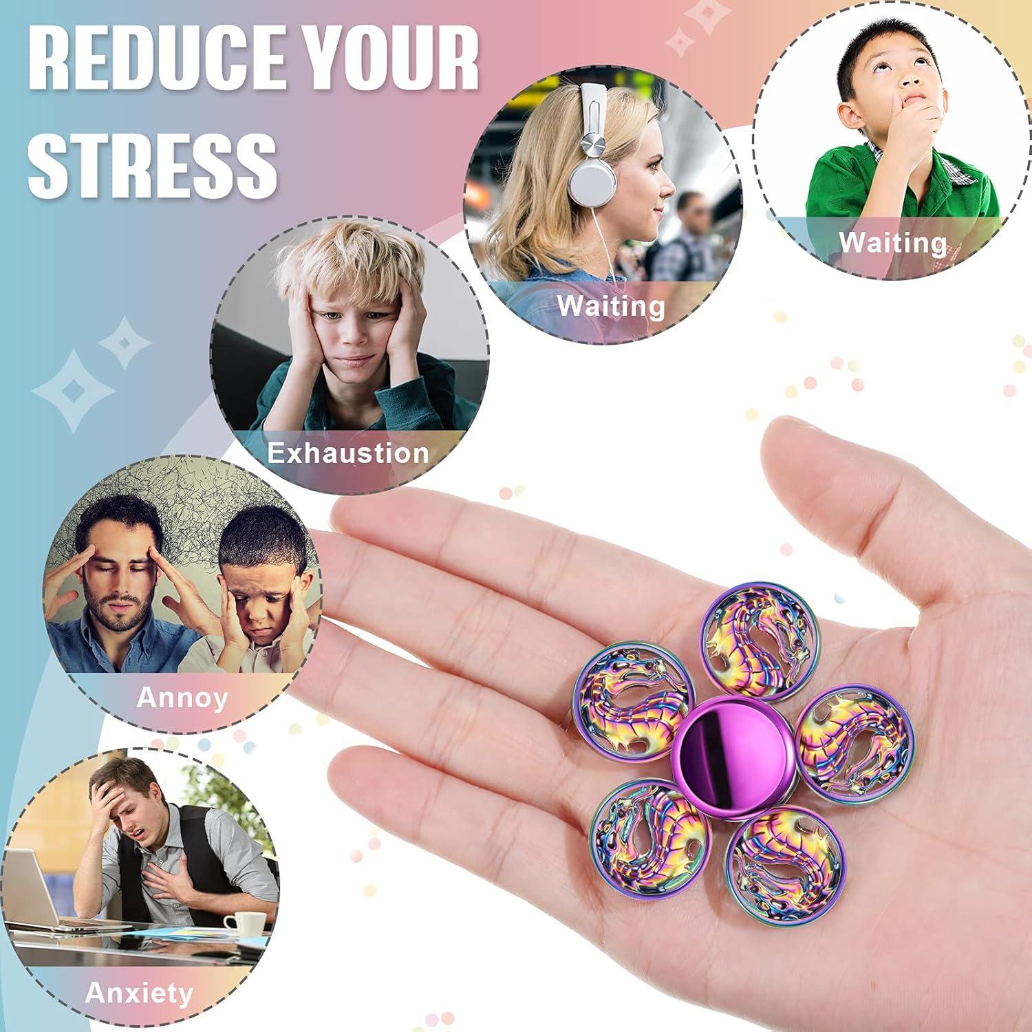 Juego de 8 Spinners Metálicos Arcoíris Lewtemi para Estrés