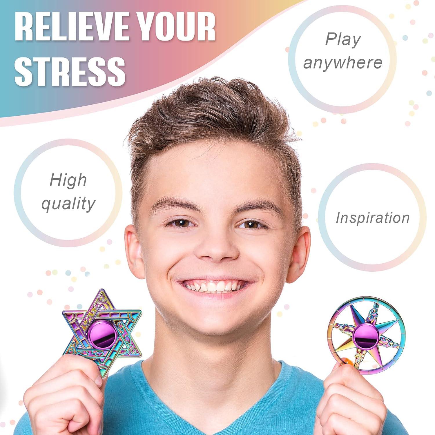 Juego de 8 Spinners Metálicos Arcoíris Lewtemi para Estrés