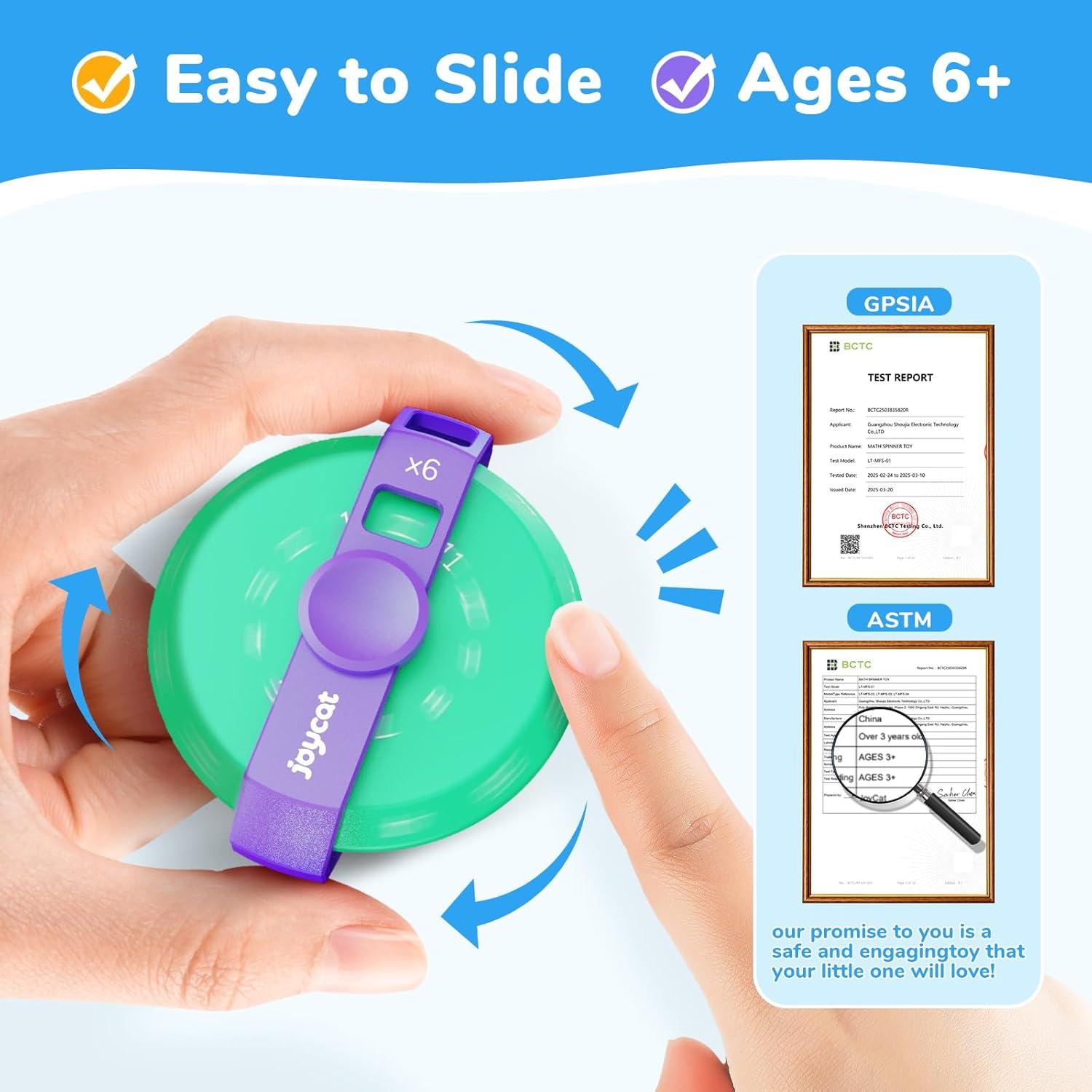 JoyCat Spinners Matemáticos 6 Pcs - Aprendizaje Multiplicación 1-12