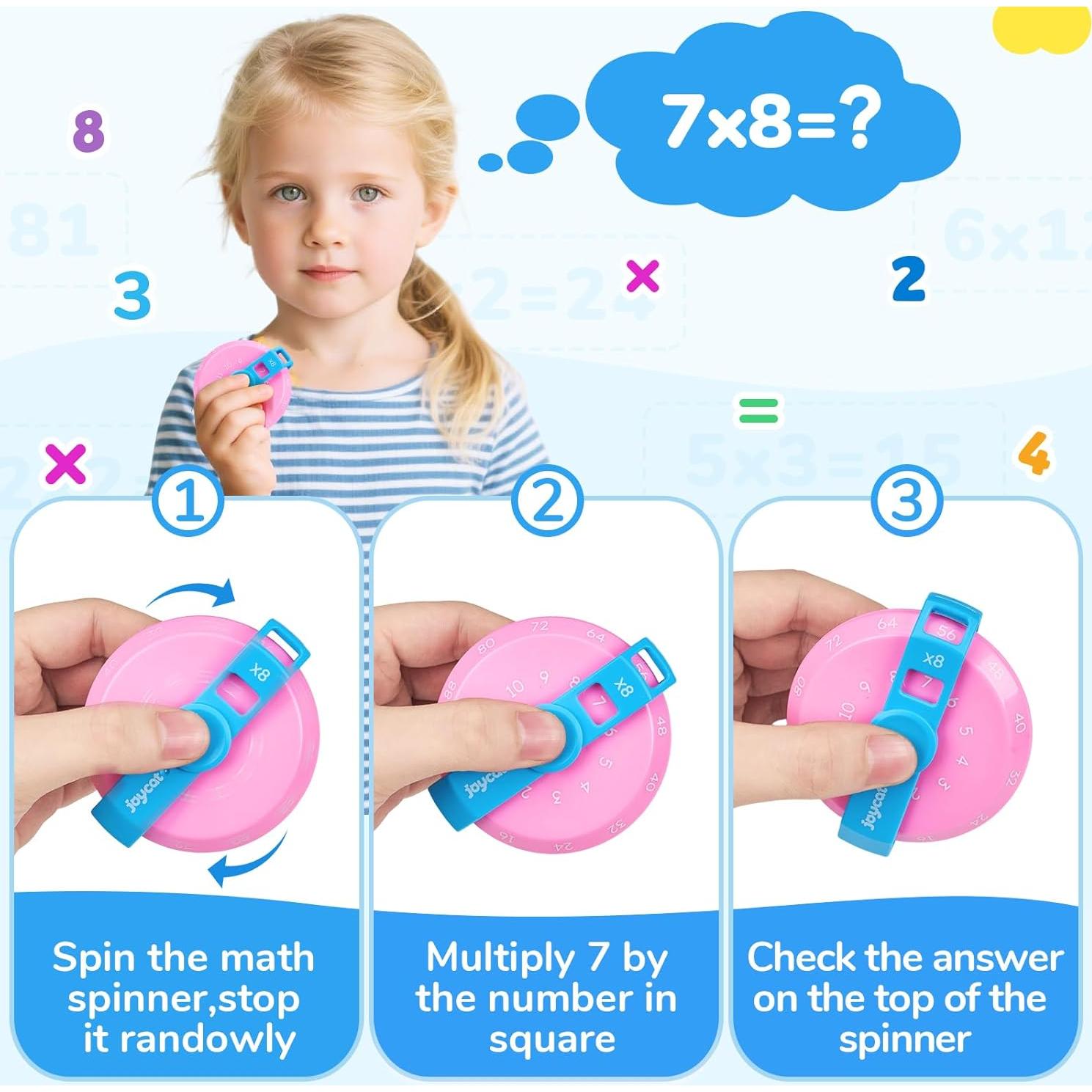 JoyCat Spinners Matemáticos 6 Pcs - Aprendizaje Multiplicación 1-12