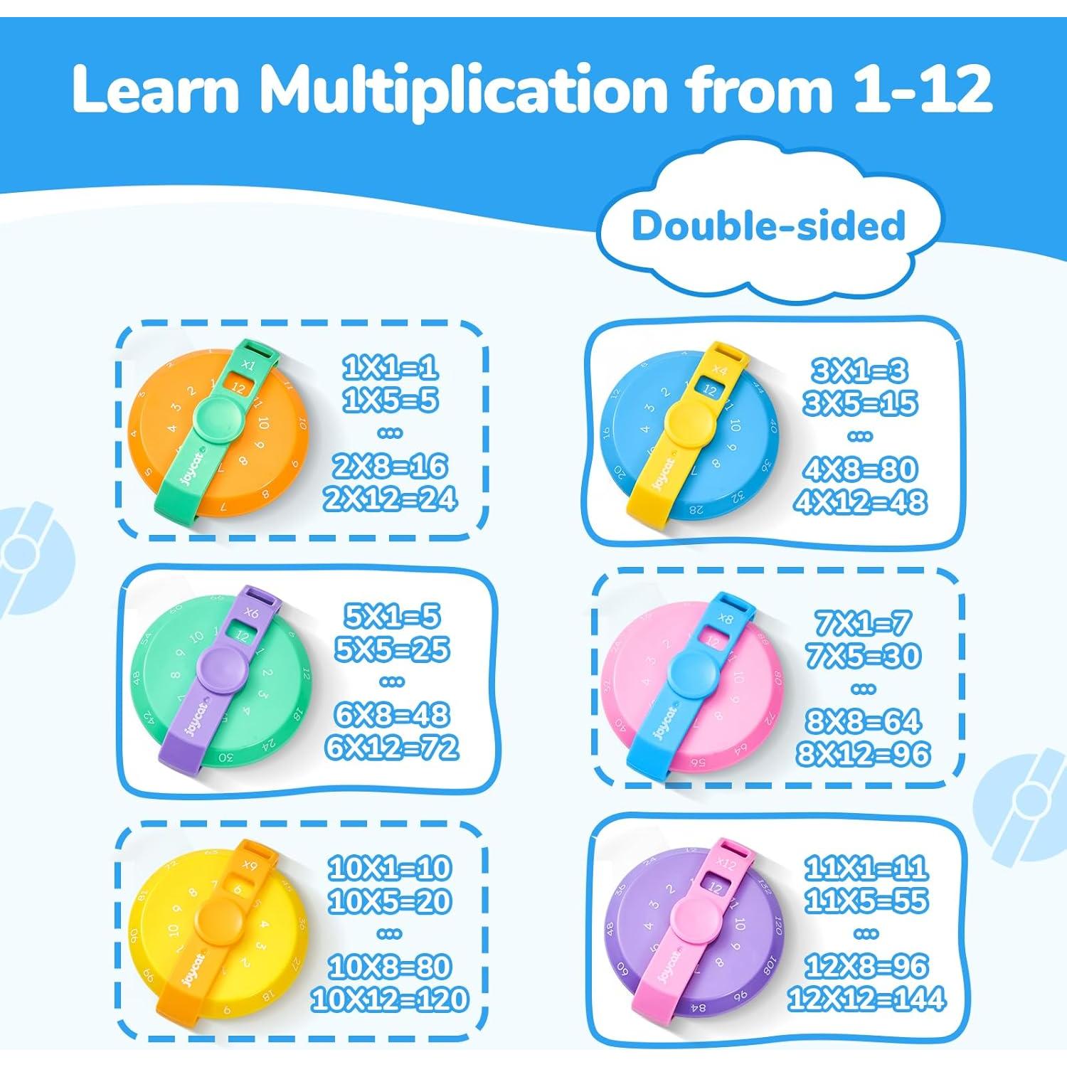 JoyCat Spinners Matemáticos 6 Pcs - Aprendizaje Multiplicación 1-12