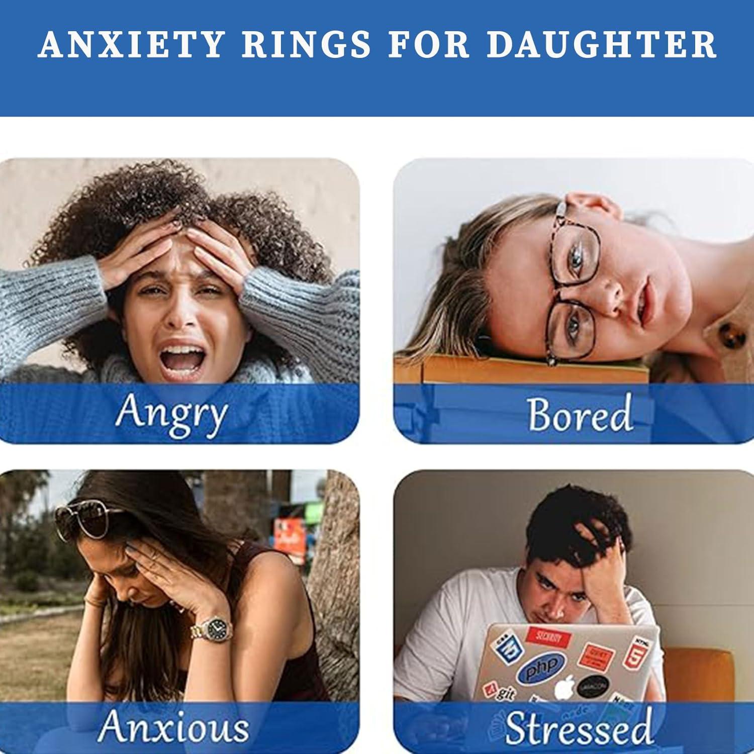 Anillo de Ansiedad Senteria Plata Esterlina Ajustable con Perlas