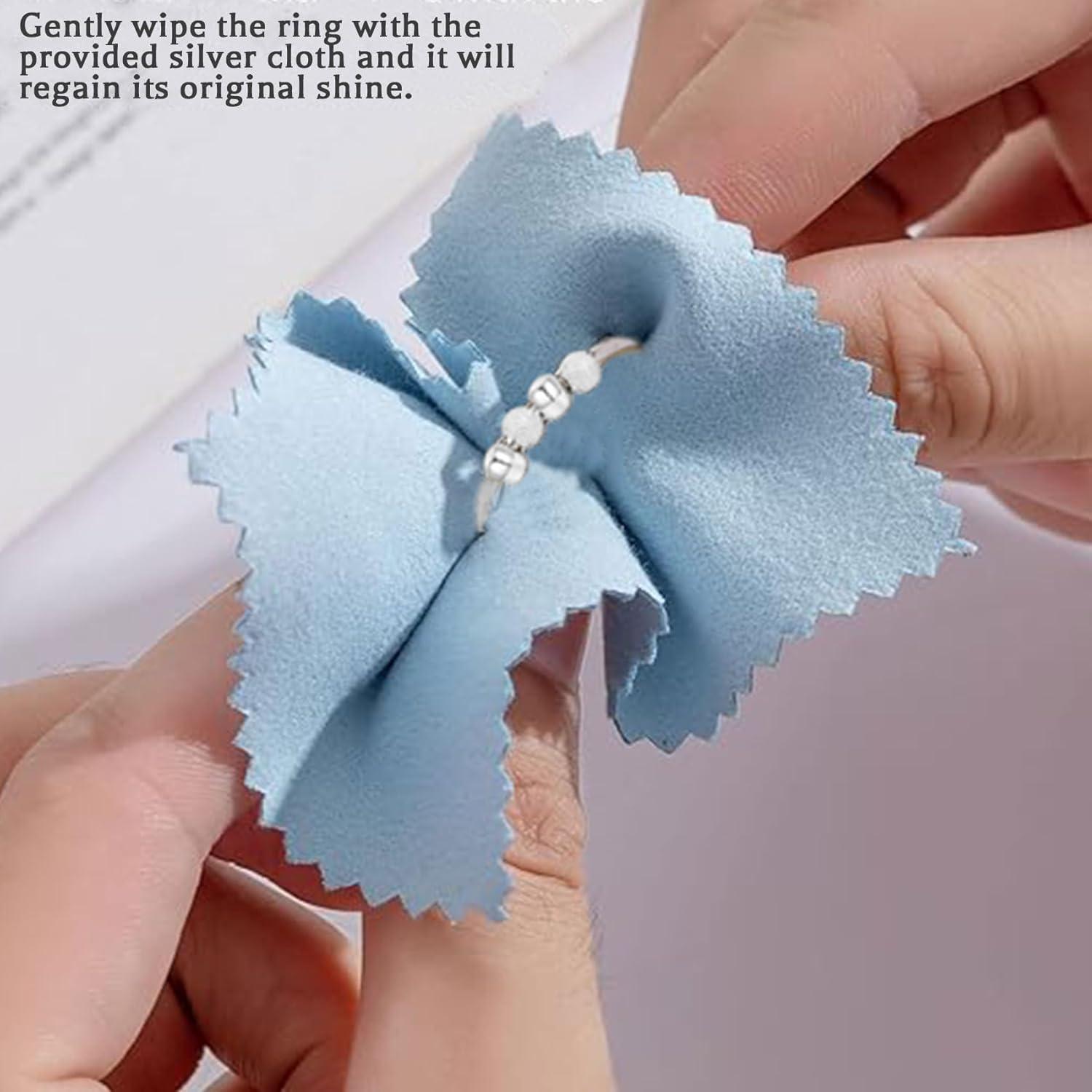 Anillo de Ansiedad Senteria Plata Esterlina Ajustable con Perlas