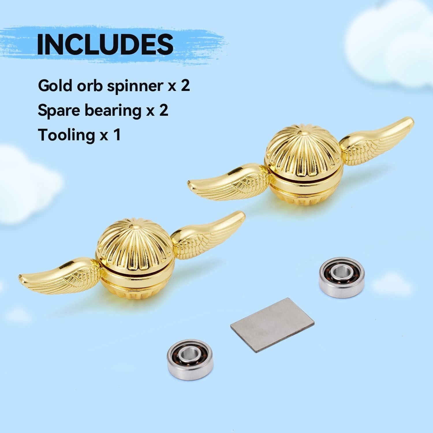 Spinner de Metal Wiitin 2 Piezas Oro para Alivio de Estrés