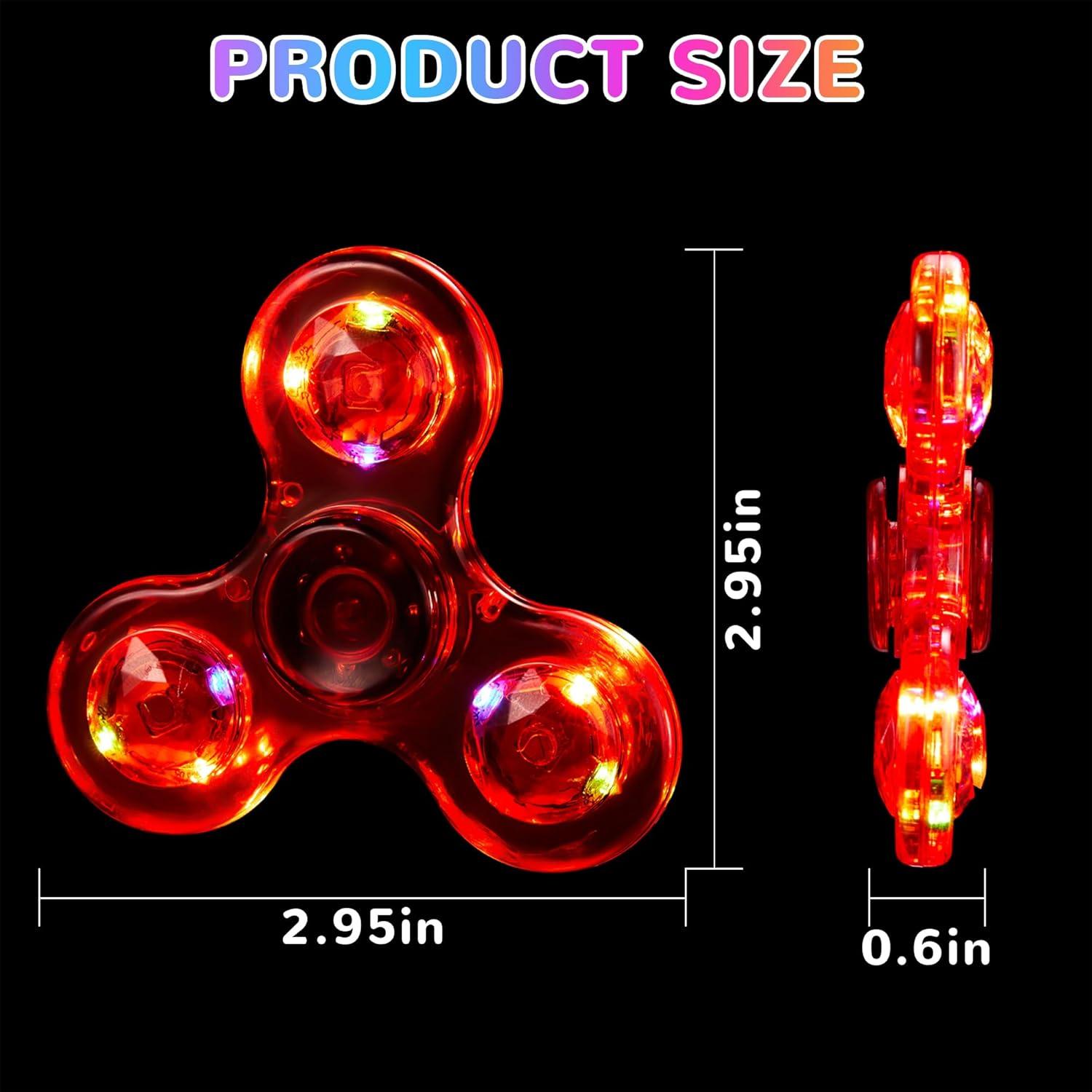 Fidget Spinner LED WELLVO Azul y Rojo - Juguete Antiestrés