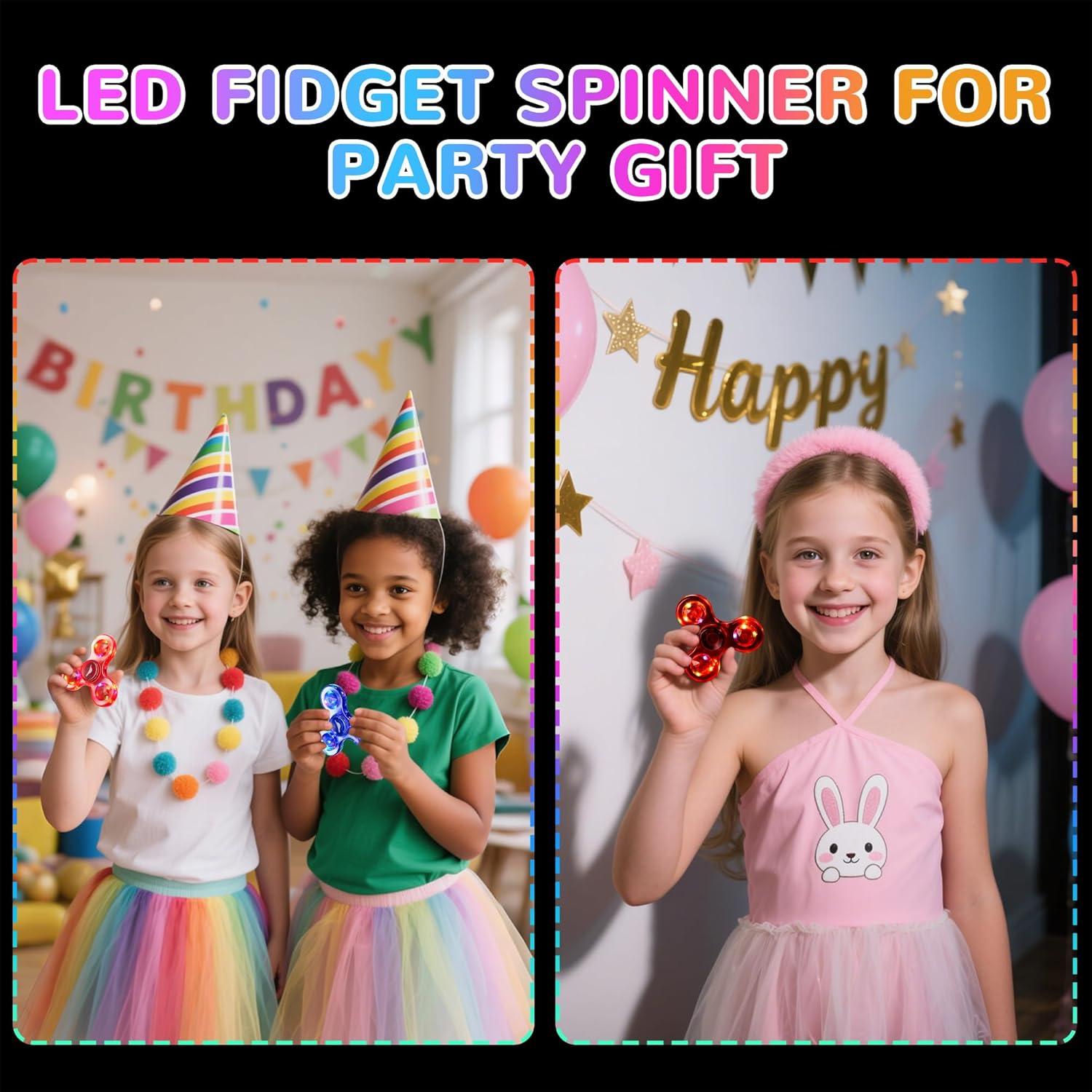 Fidget Spinner LED WELLVO Azul y Rojo - Juguete Antiestrés