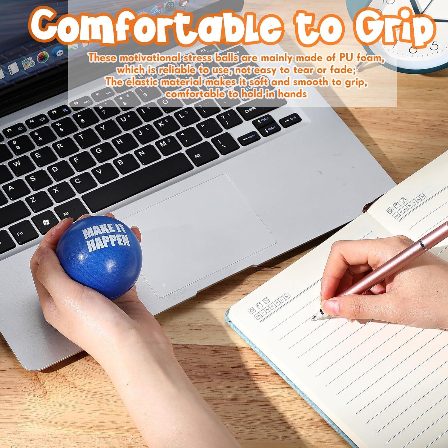 Conjunto de Regalos de Apreciación Lenwen 72 Pcs con Pelotas de Estrés Motivacionales 6.35 cm