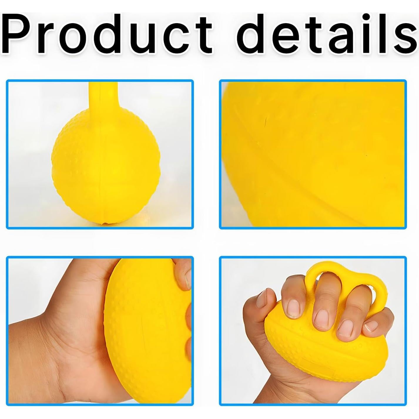 Entrenador de fuerza de agarre Qivorimith - Bola de silicona amarilla