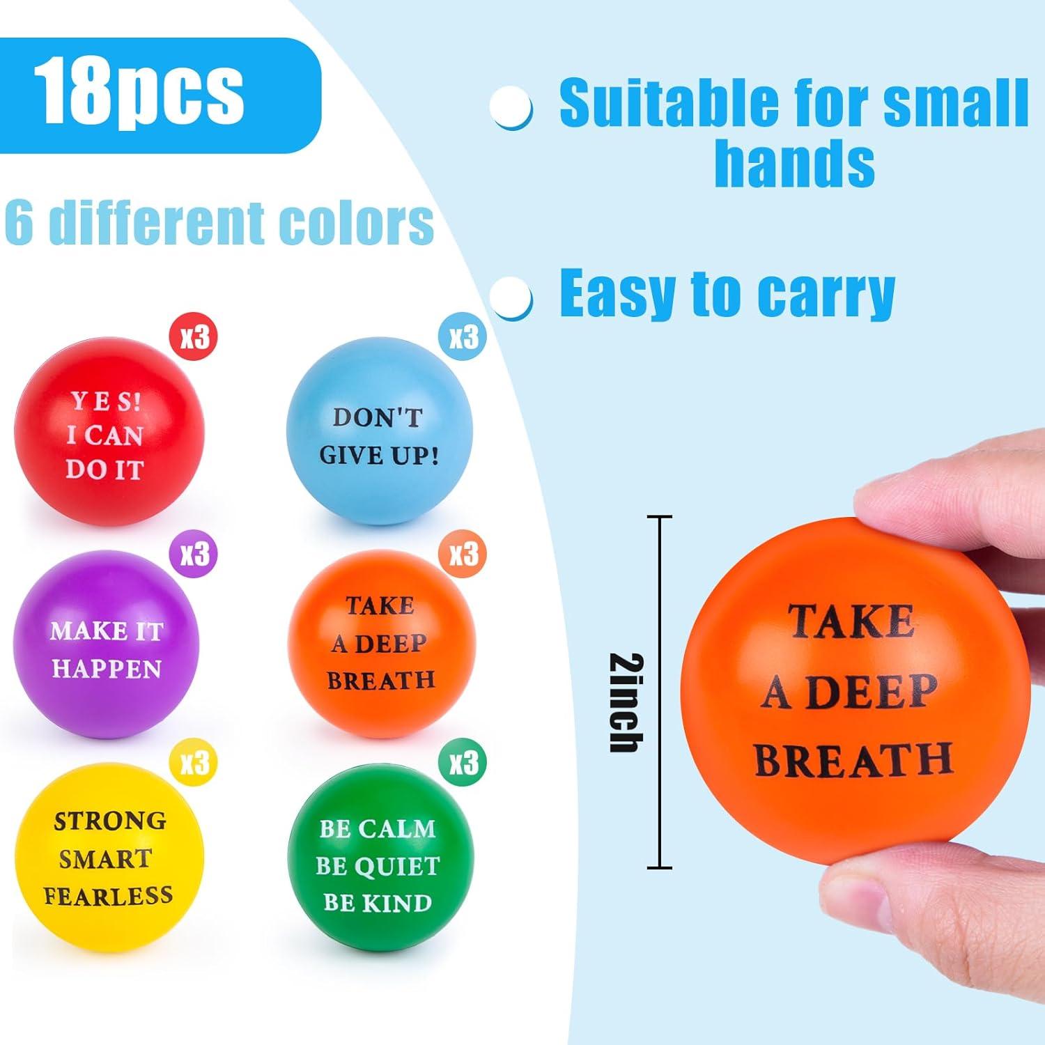 LovesTown 18PCS Pelotas de Alivio de Estrés Motivacionales 5.08cm