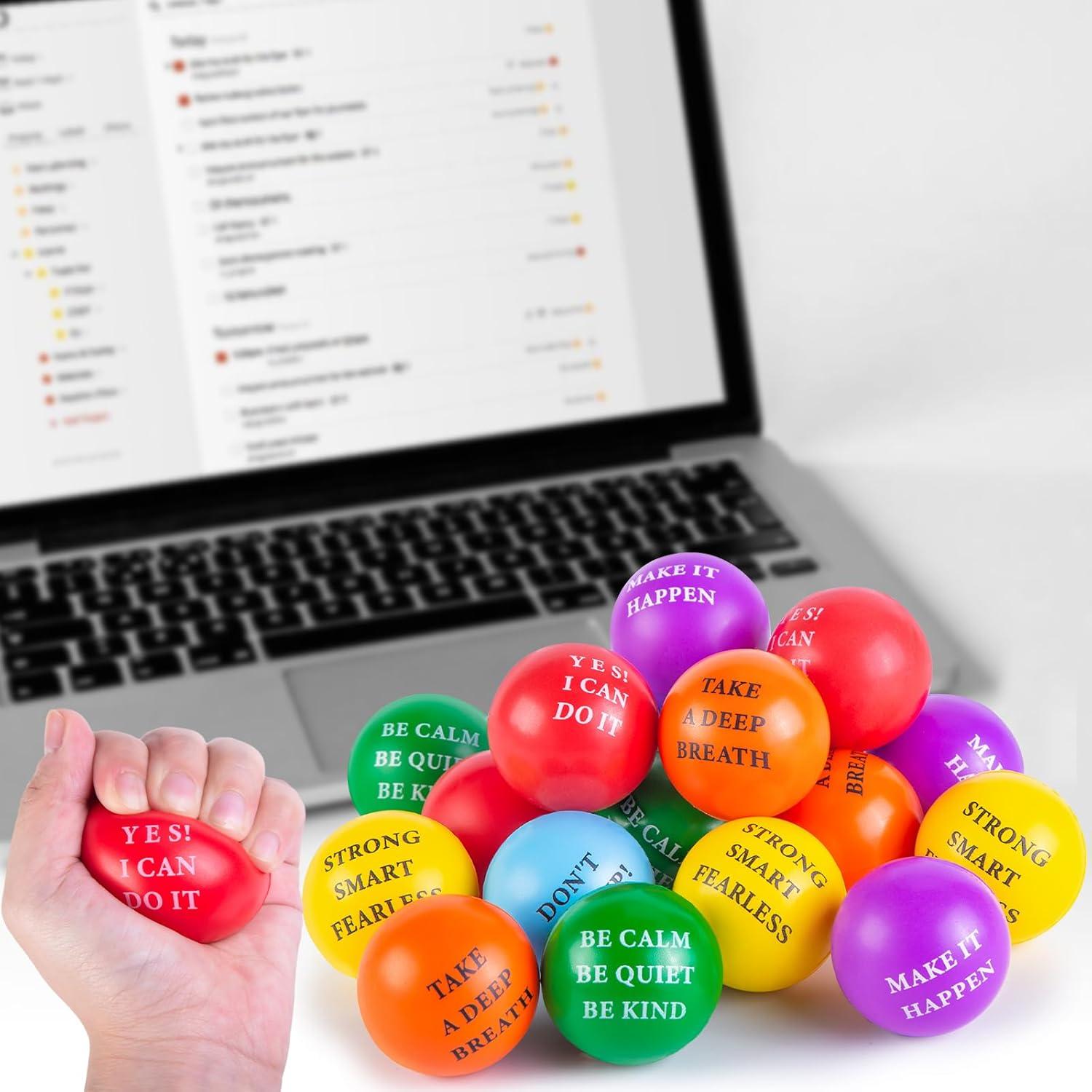 LovesTown 18PCS Pelotas de Alivio de Estrés Motivacionales 5.08cm