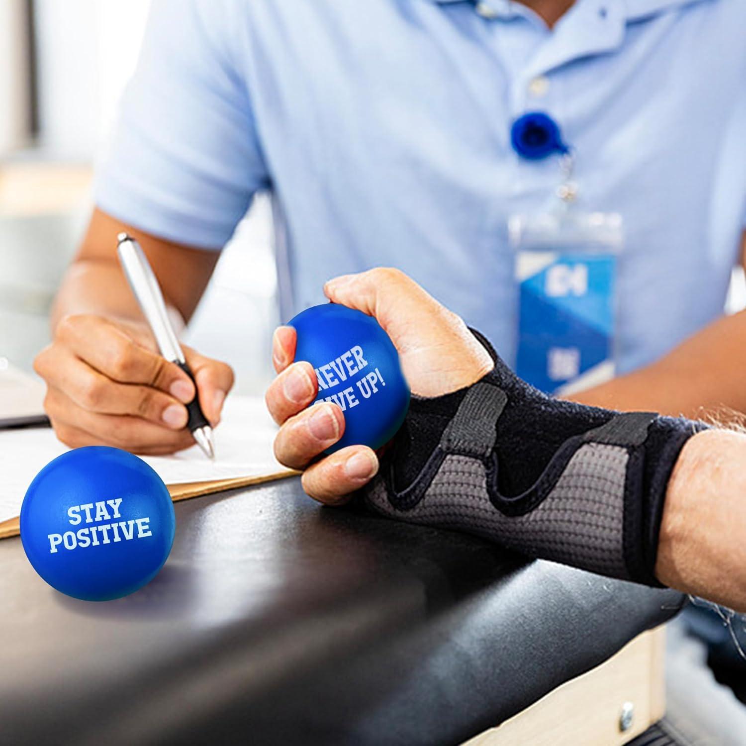 40PCS Foam Motivational Stress Relief Ball with Motivational Language (Blue, Round)