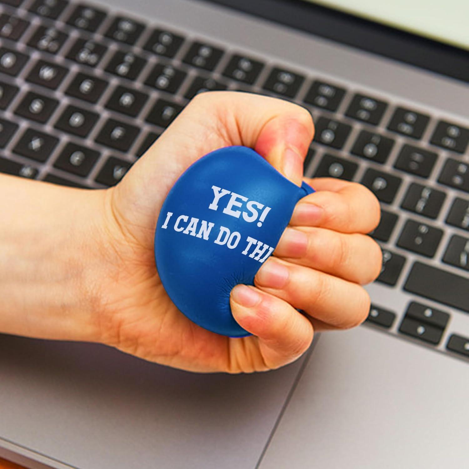 40PCS Foam Motivational Stress Relief Ball with Motivational Language (Blue, Round)