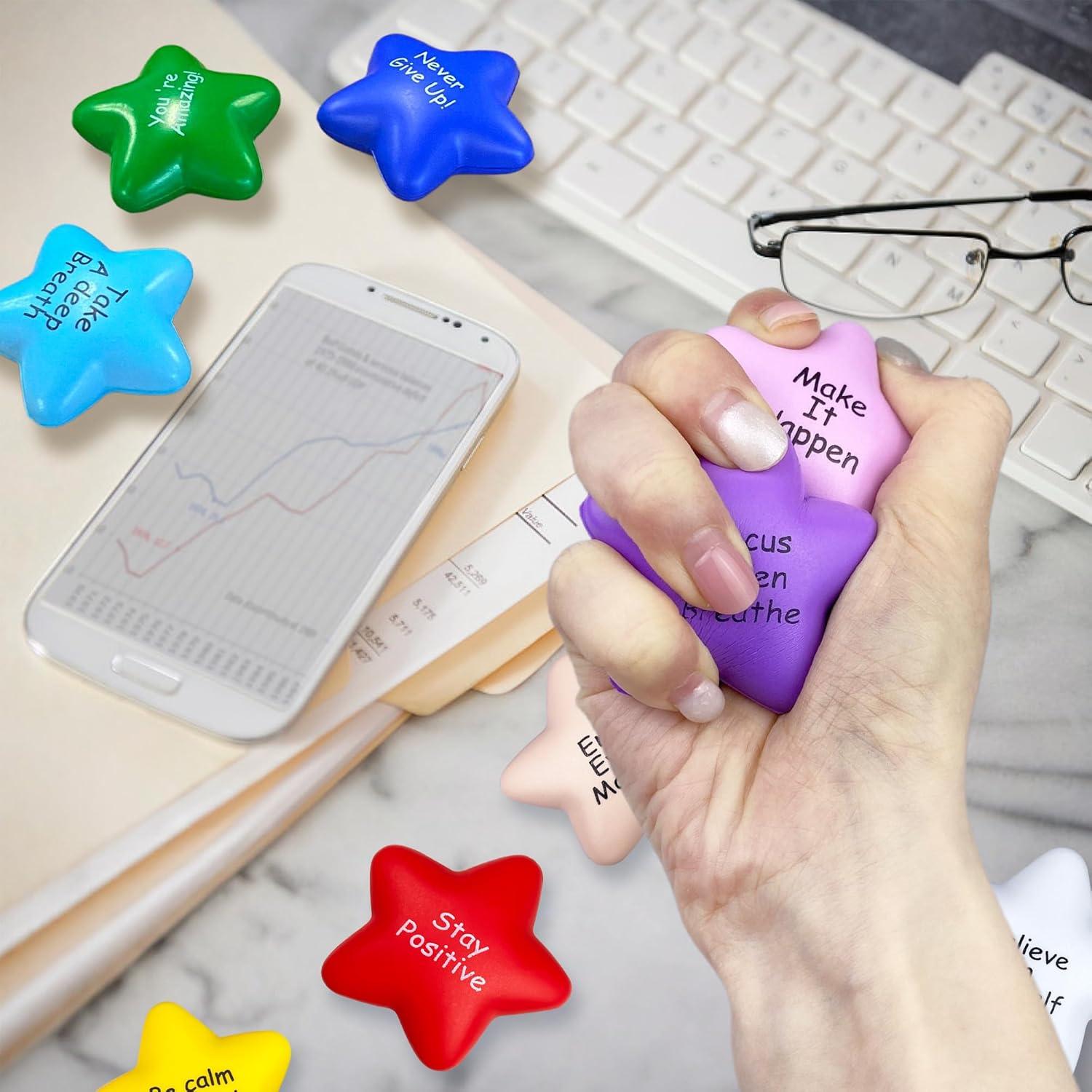 40 Bolas de Estrés Motivacionales Estrella XIPEGPA Coloridas