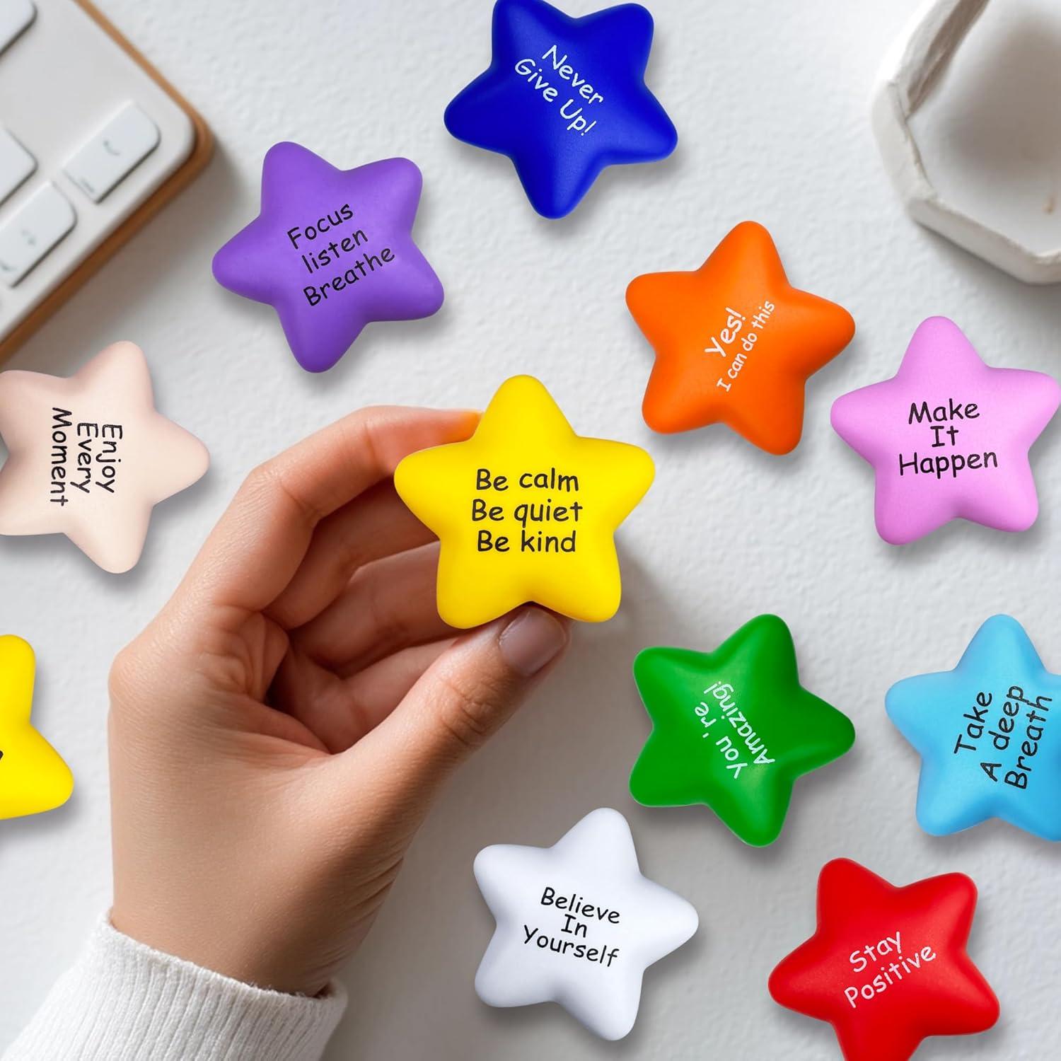 40 Bolas de Estrés Motivacionales Estrella XIPEGPA Coloridas