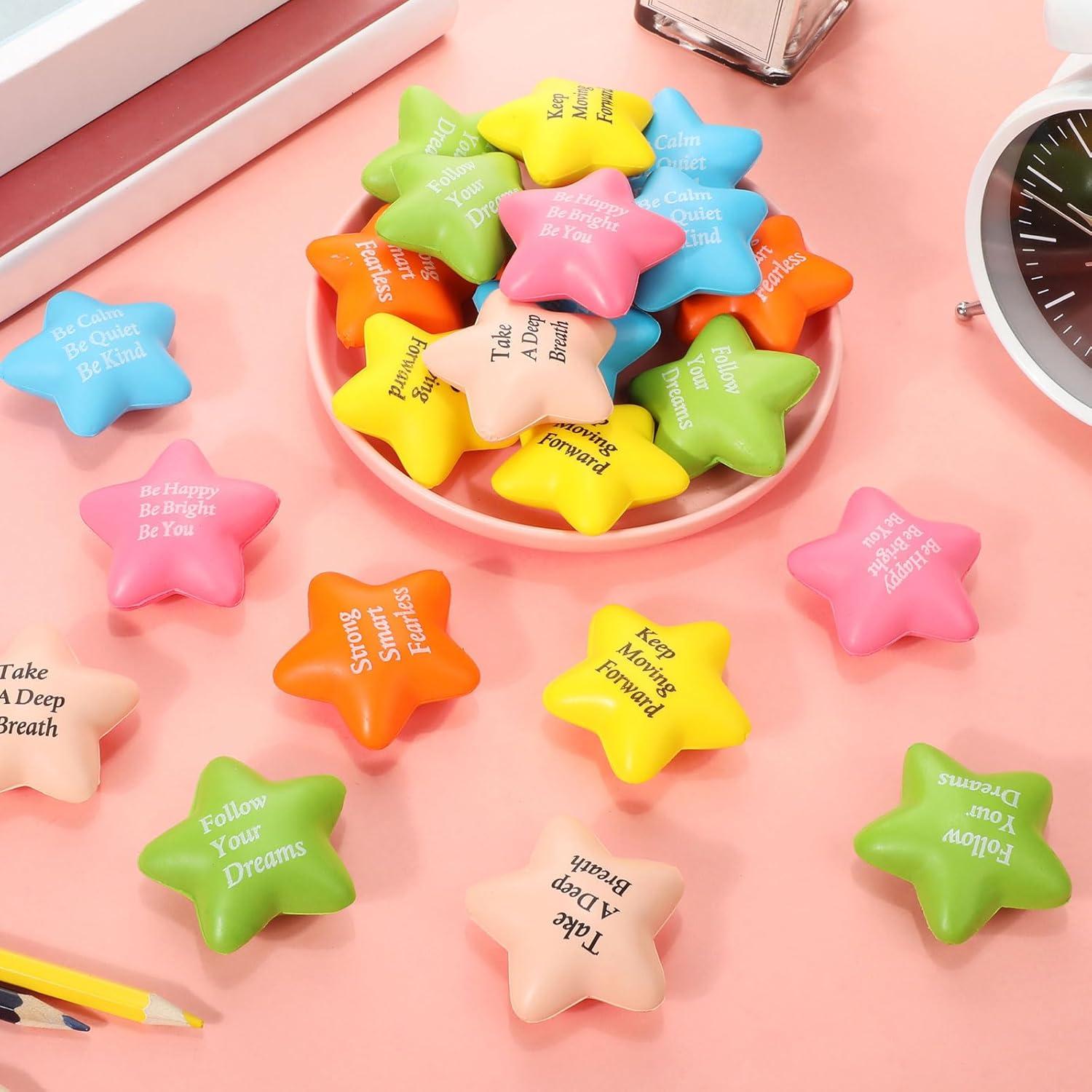 60 Pelotas de Estrés Motivacionales Aoriher - Estrella Colorida