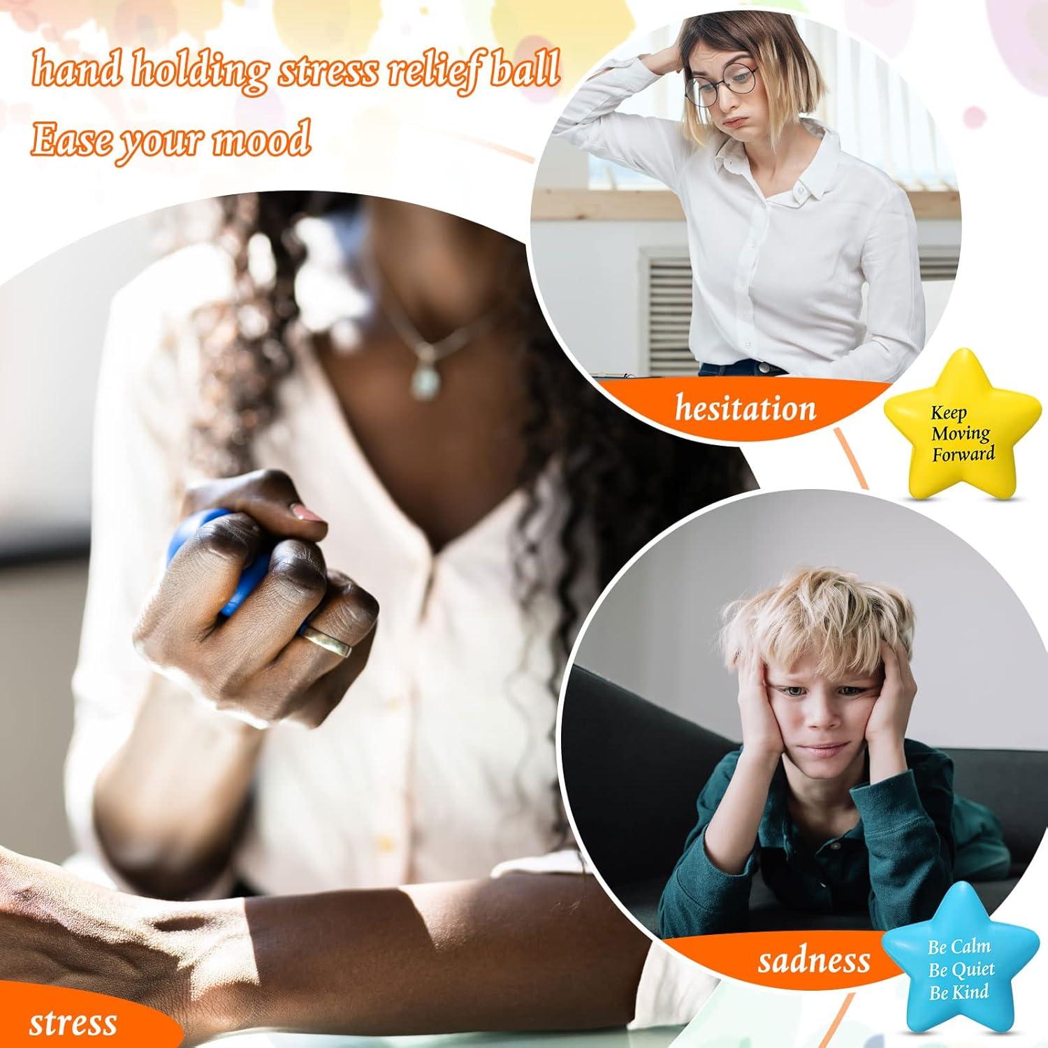 60 Pelotas de Estrés Motivacionales Aoriher - Estrella Colorida