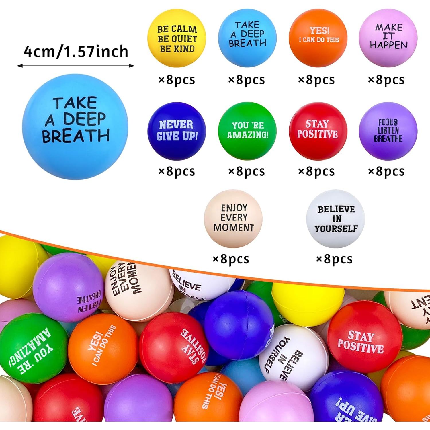 80 Pelotas Antiestrés Coloridas XIPEGPA 4 cm para Relajación