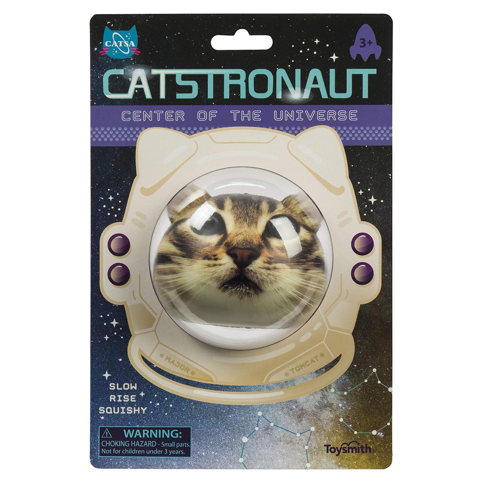 Bola Squishy Gatoastronauta Toysmith 7.62 cm Alivio Estrés