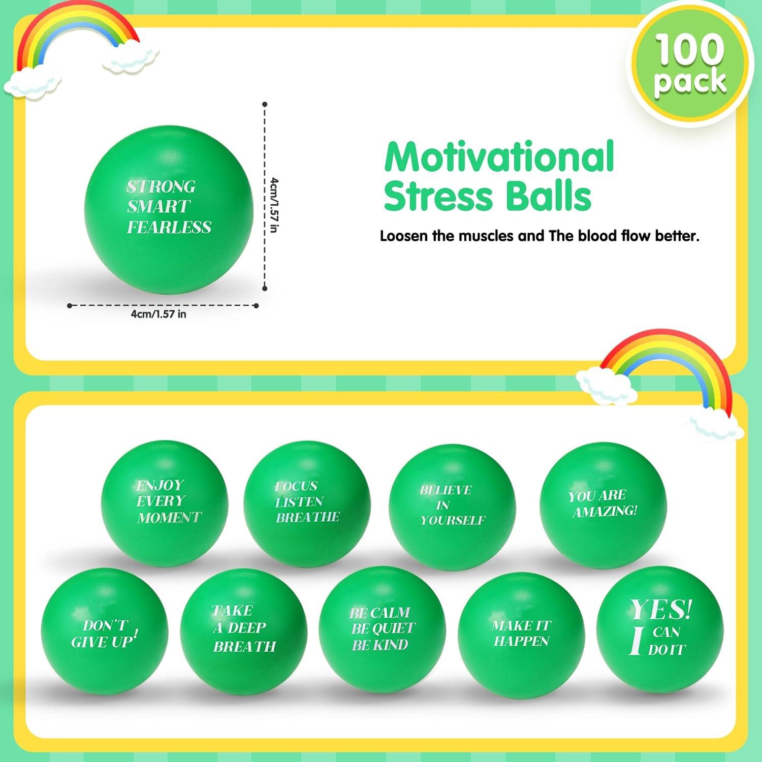 100 Pelotas Antiestrés Motivacionales Sotiff - Espuma Colorida