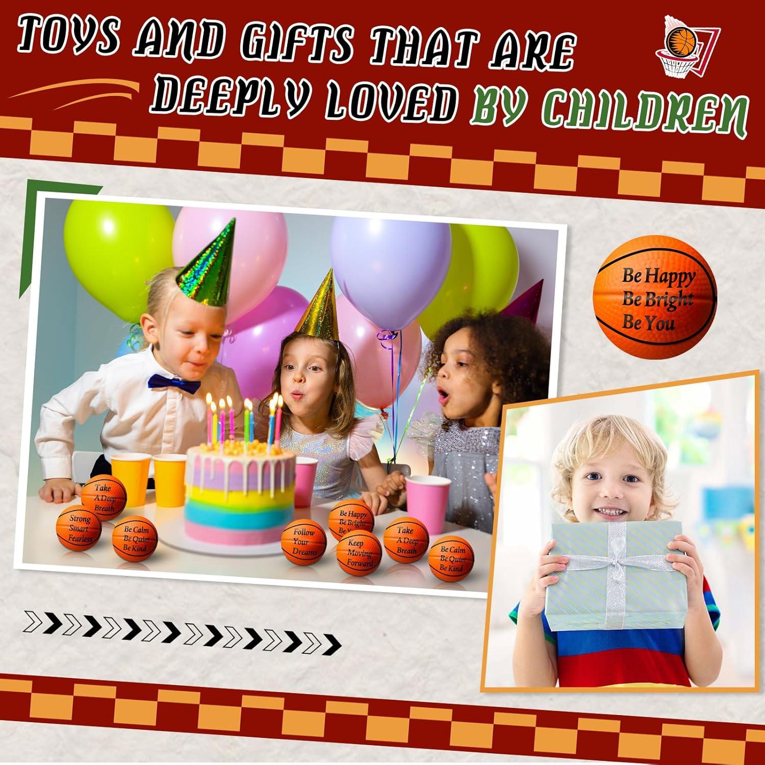 30 Mini Balones Antiestrés de Baloncesto Blulu con Citas Motivacionales