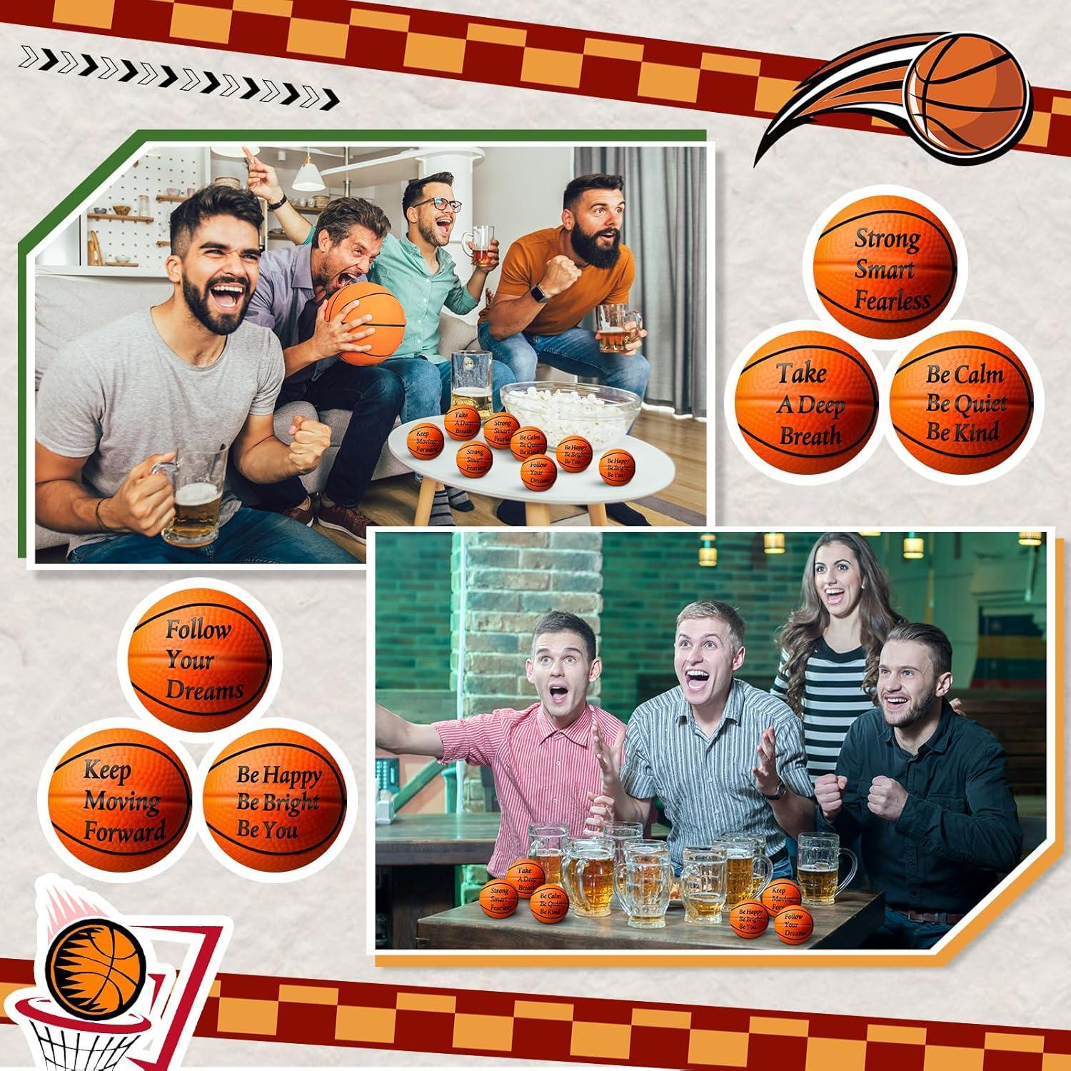 30 Mini Balones Antiestrés de Baloncesto Blulu con Citas Motivacionales