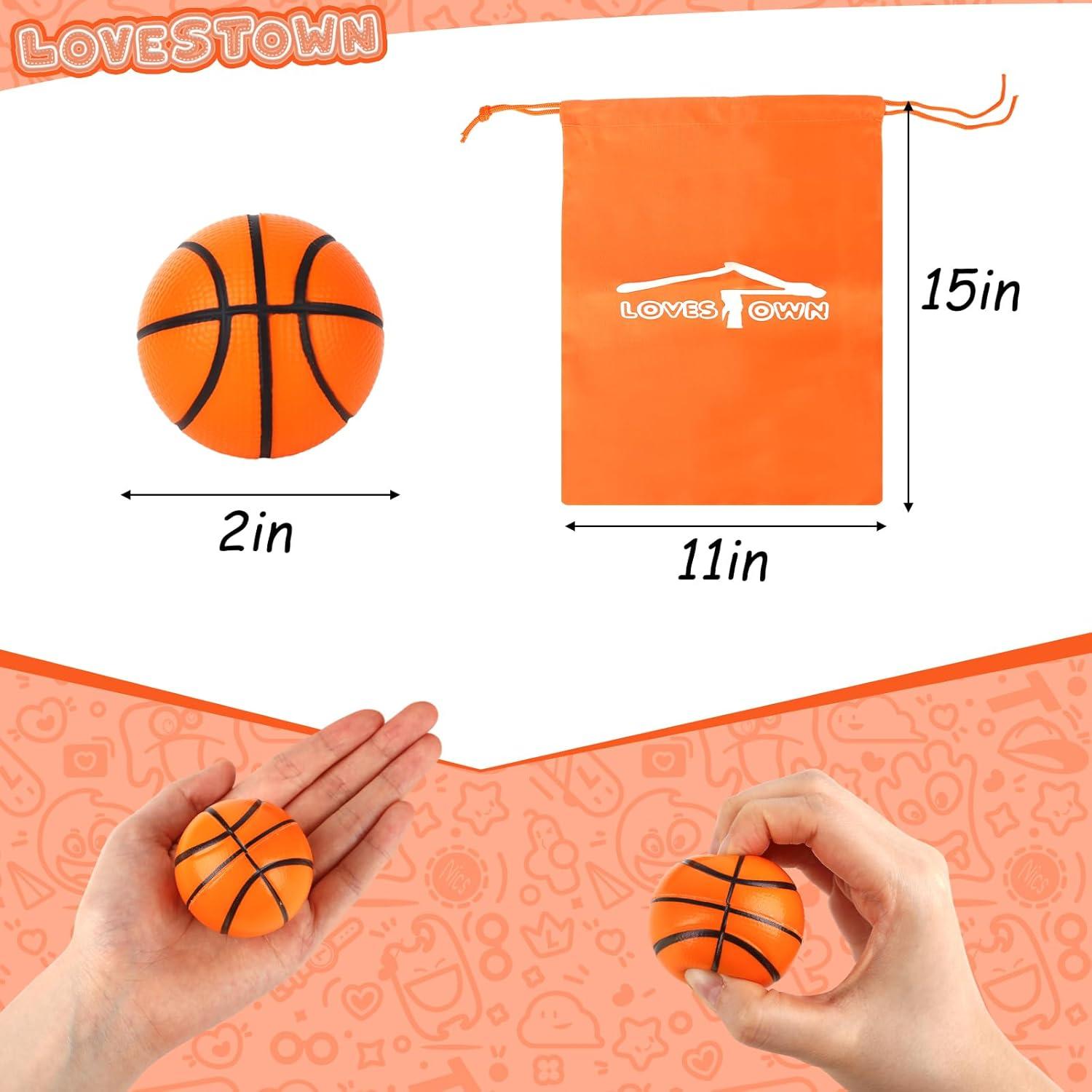 Pelotas Antiestrés Mini LovesTown 12 Piezas Baloncesto 5cm
