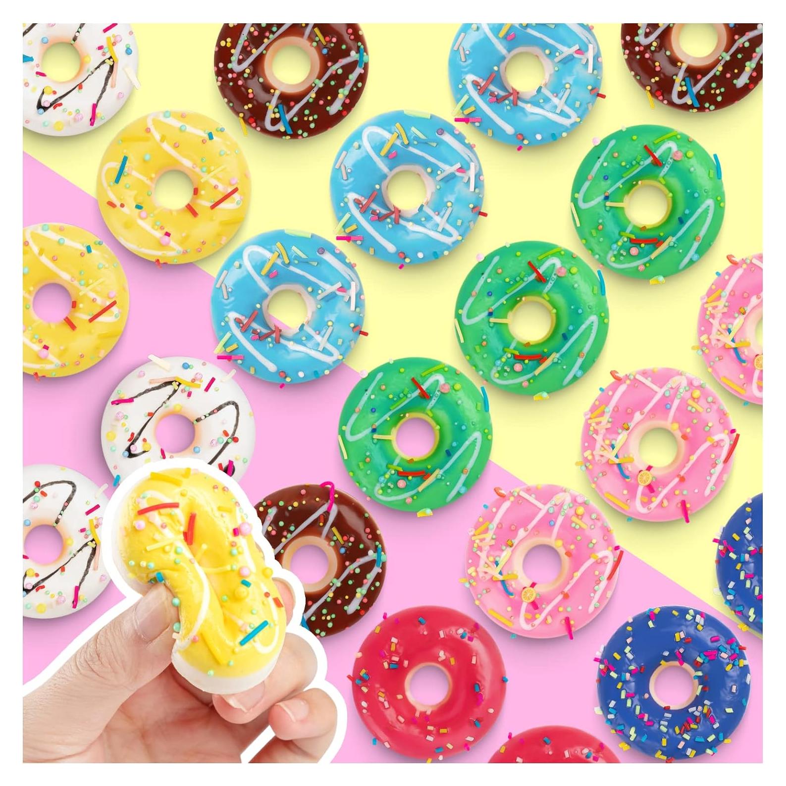 24 Piezas Mini Donuts de Estrés Coloridos - Alivio de Estrés