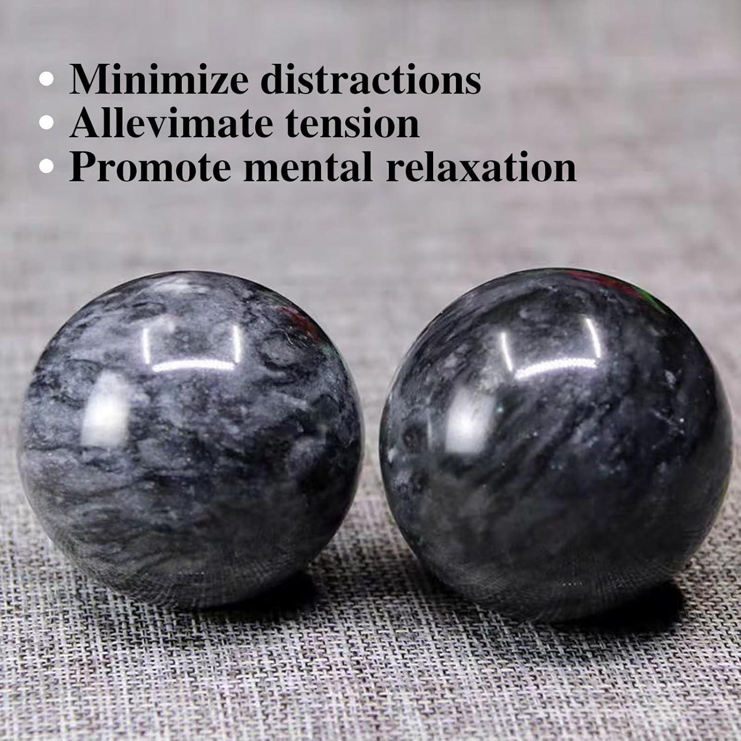 Bolas Baoding de Mármol Hmsddan, Alivio del Estrés, 3.8 cm