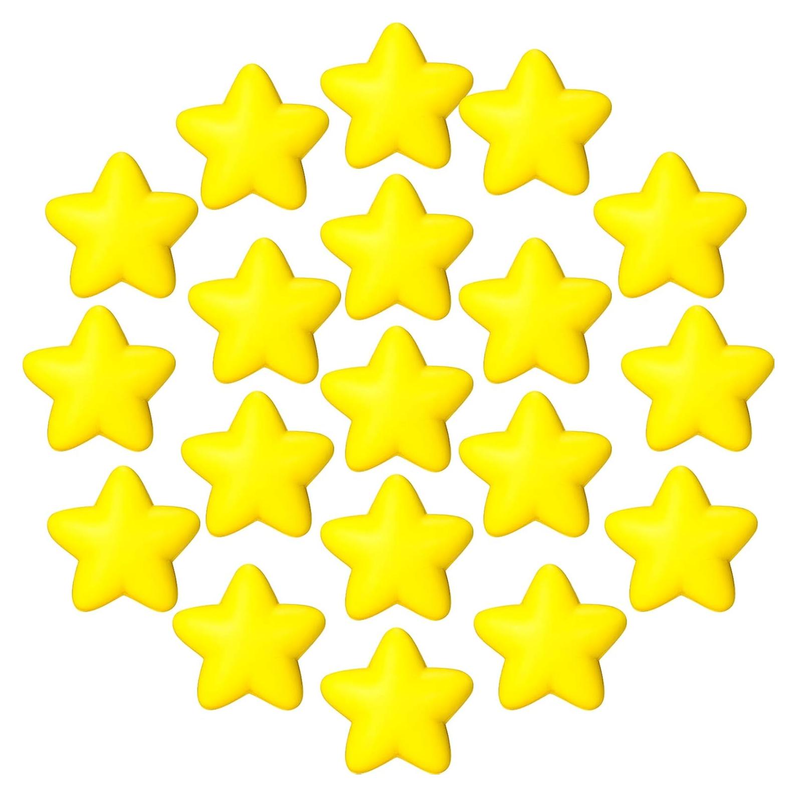 30 Pelotas de Estrés Estrella Blulu Espuma Amarillo 4cm