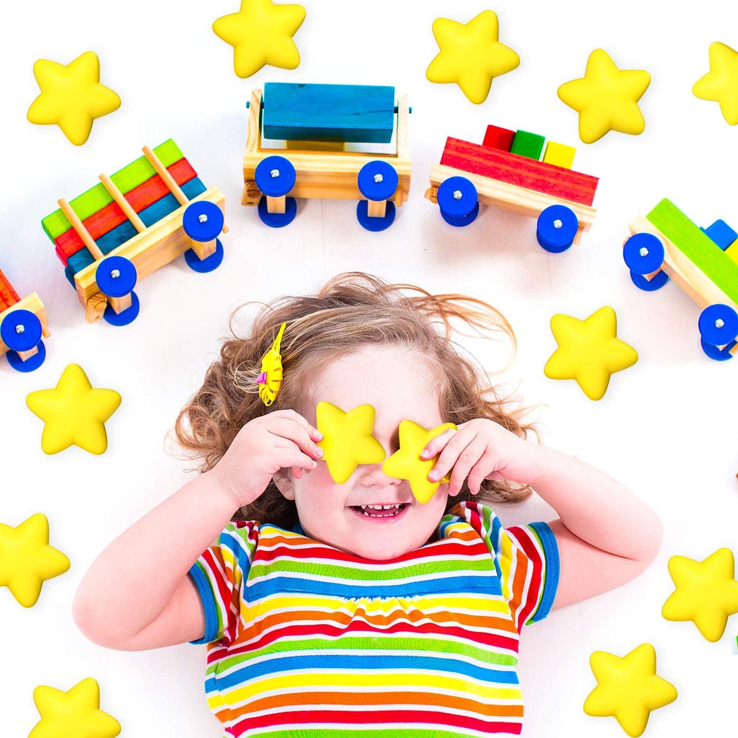 30 Pelotas de Estrés Estrella Blulu Espuma Amarillo 4cm