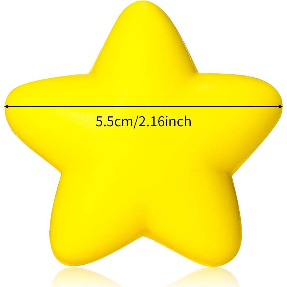 30 Pelotas de Estrés Estrella Blulu Espuma Amarillo 4cm