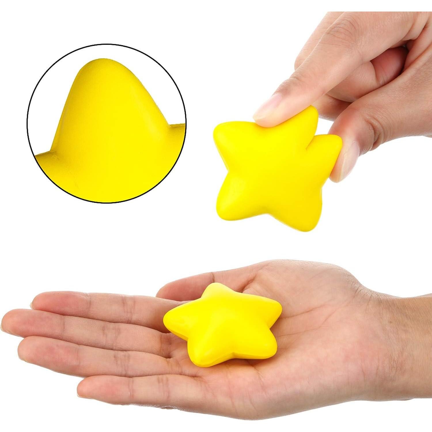 30 Pelotas de Estrés Estrella Blulu Espuma Amarillo 4cm