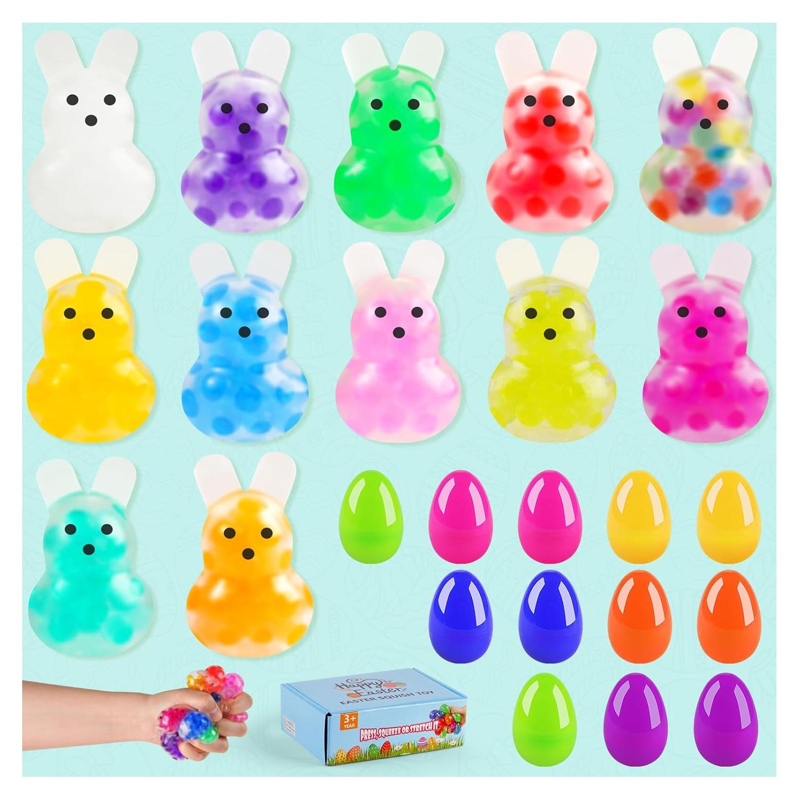 12 Pelotas Antiestrés Conejo de Pascua UDZRL Coloridas