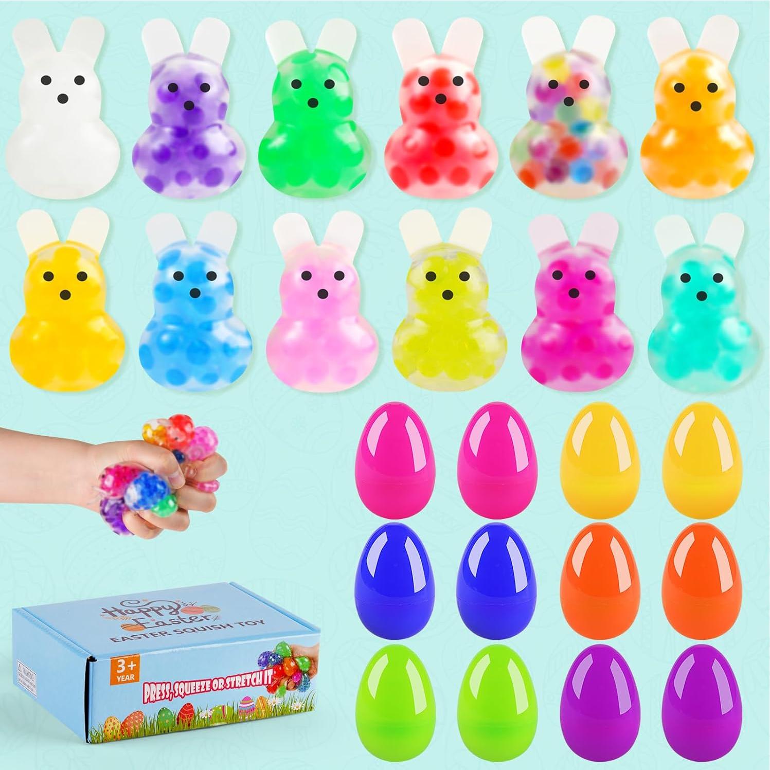 12 Pelotas Antiestrés Conejo de Pascua UDZRL Coloridas