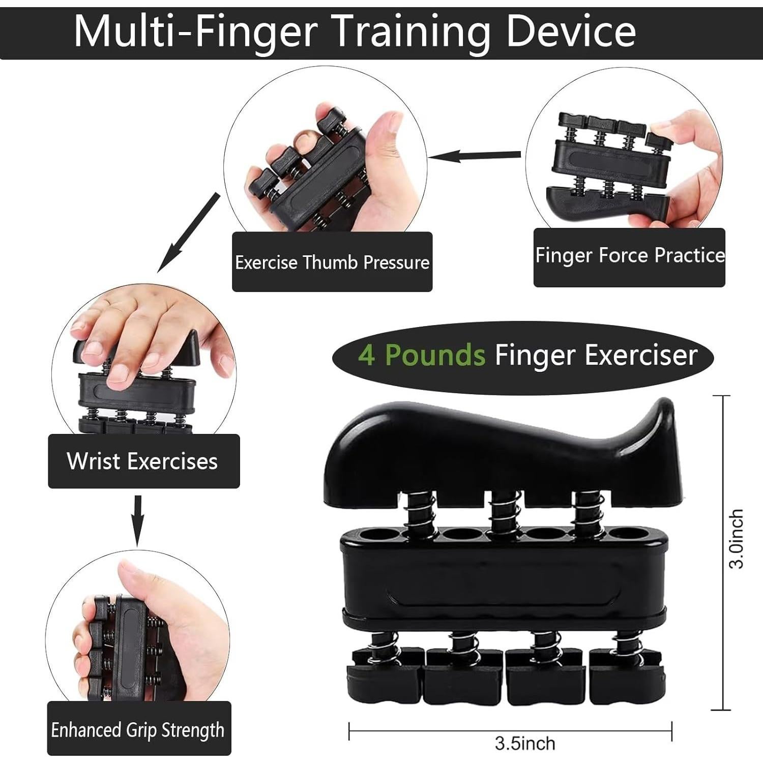 Kit de Entrenador de Fuerza de Agarre PLSYAO 5 Piezas Ajustable