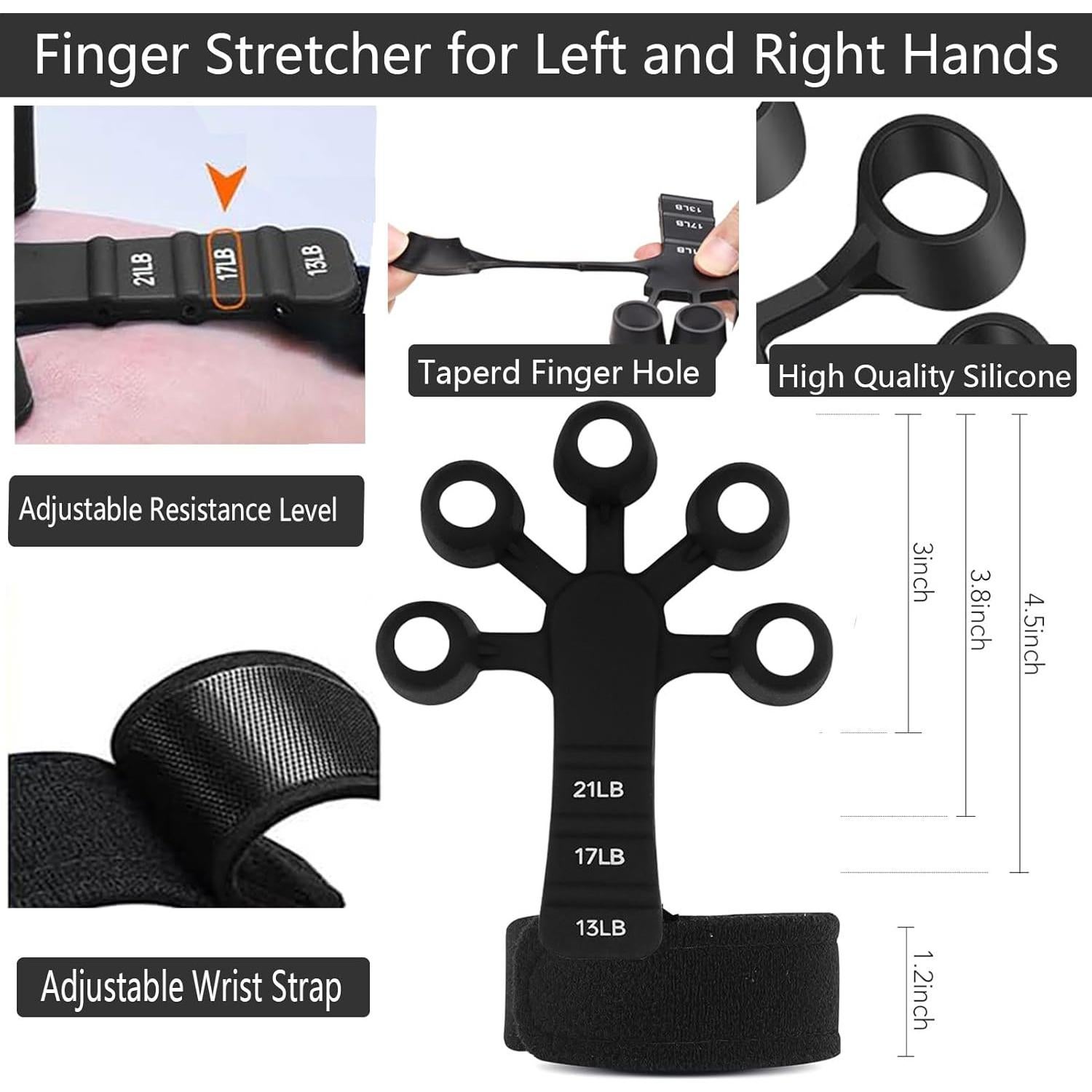 Kit de Entrenador de Fuerza de Agarre PLSYAO 5 Piezas Ajustable