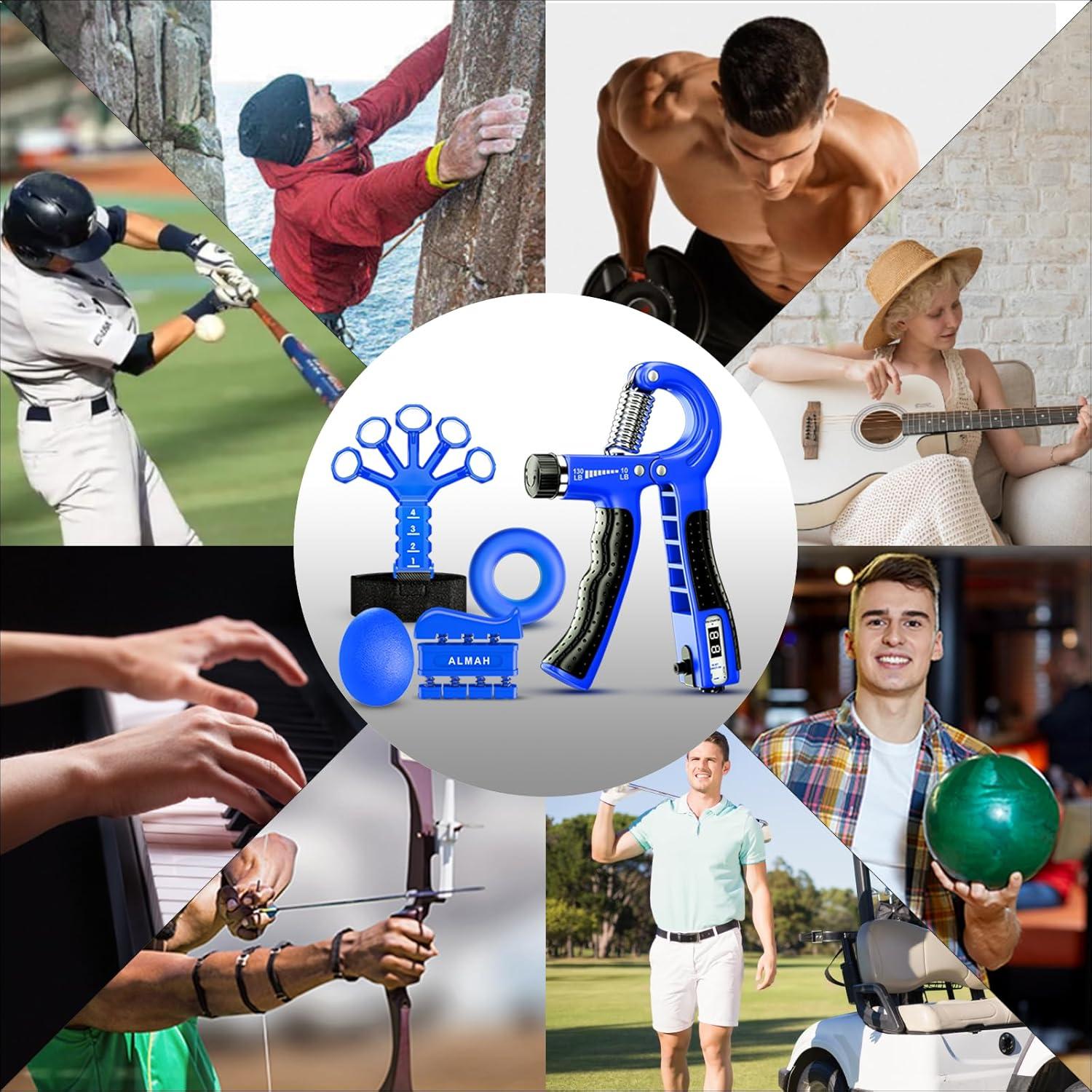 Kit de Fortalecimiento de Agarre ALMAH GS02 - 5 Piezas Ajustables