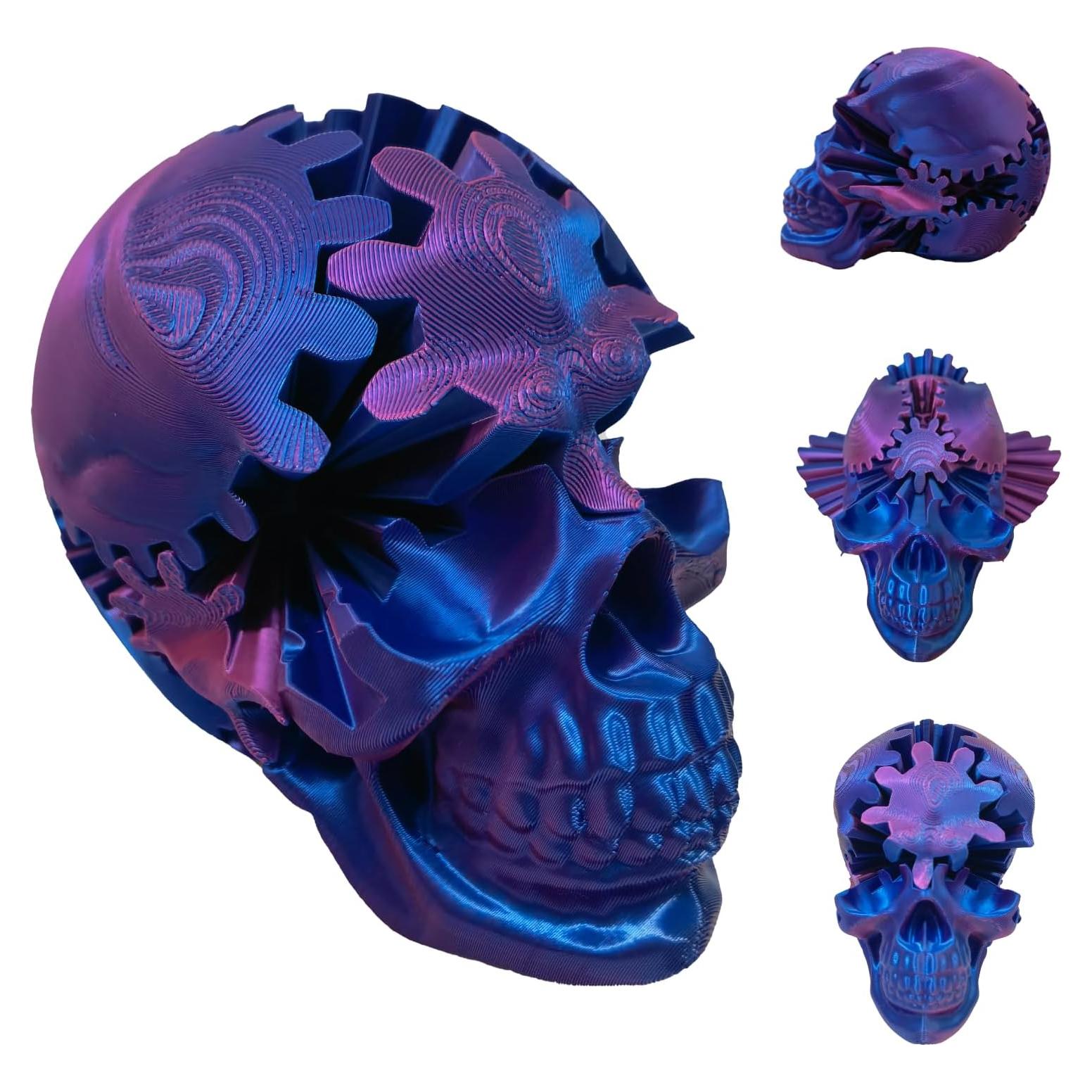 Gear Skull Ball, Gearhead Sphere, 3D Printed Gear Skeleton, Gear Spin Ball Fidget, Gearsphere for Stress and Anxiety Relaxing