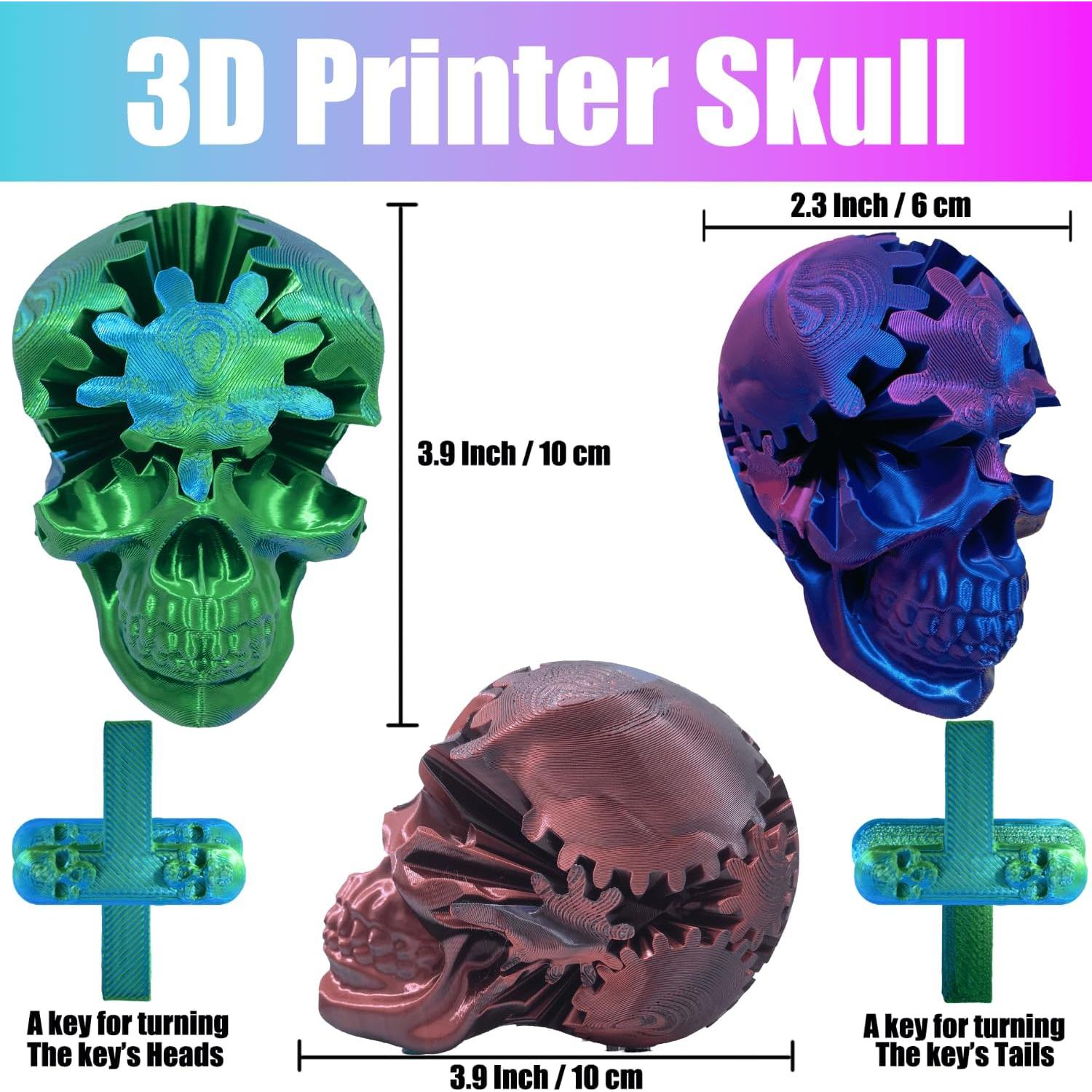 Gear Skull Ball, Gearhead Sphere, 3D Printed Gear Skeleton, Gear Spin Ball Fidget, Gearsphere for Stress and Anxiety Relaxing