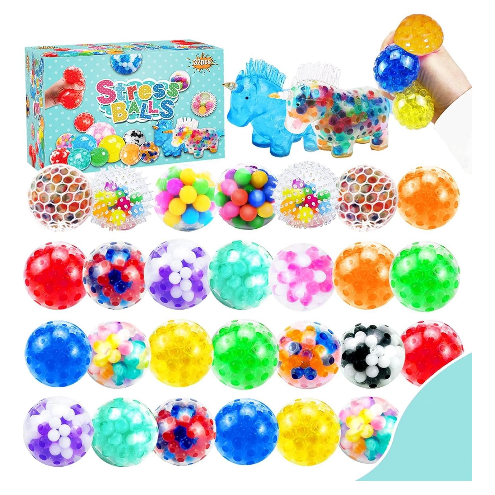 32 Pelotas Antiestrés SUNPROUND, Suaves y Coloridas para Adultos