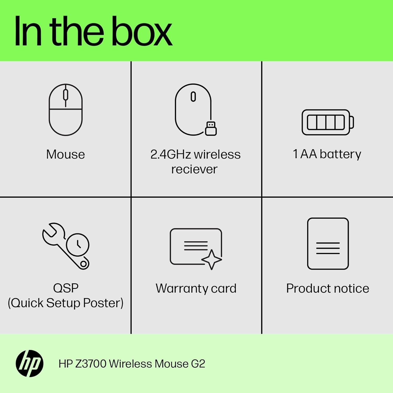 Ratón Inalámbrico HP Z3700 G2 Plata Natural 1200 DPI