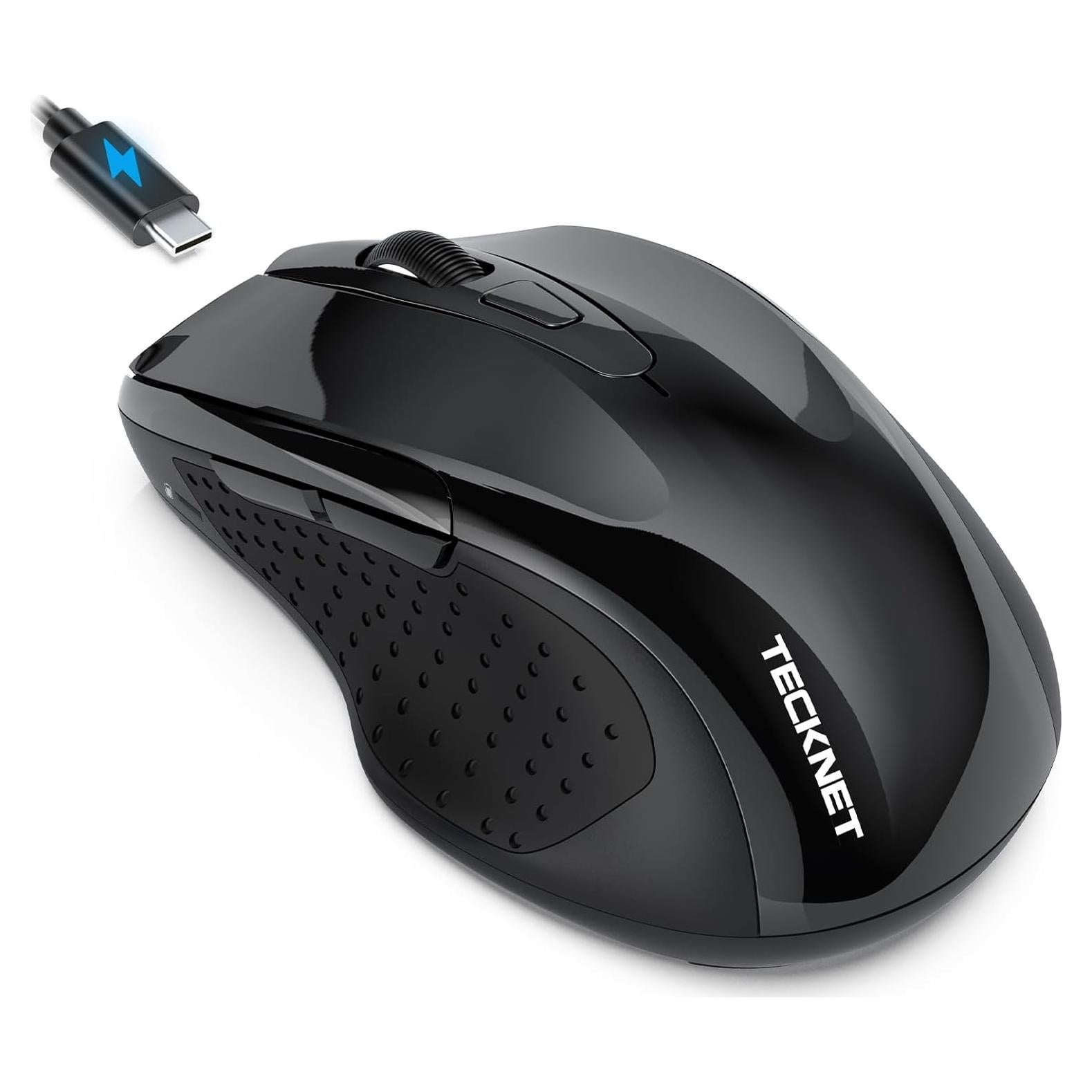 Ratón Inalámbrico Recargable TECKNET Jiggler 4800 DPI Negro