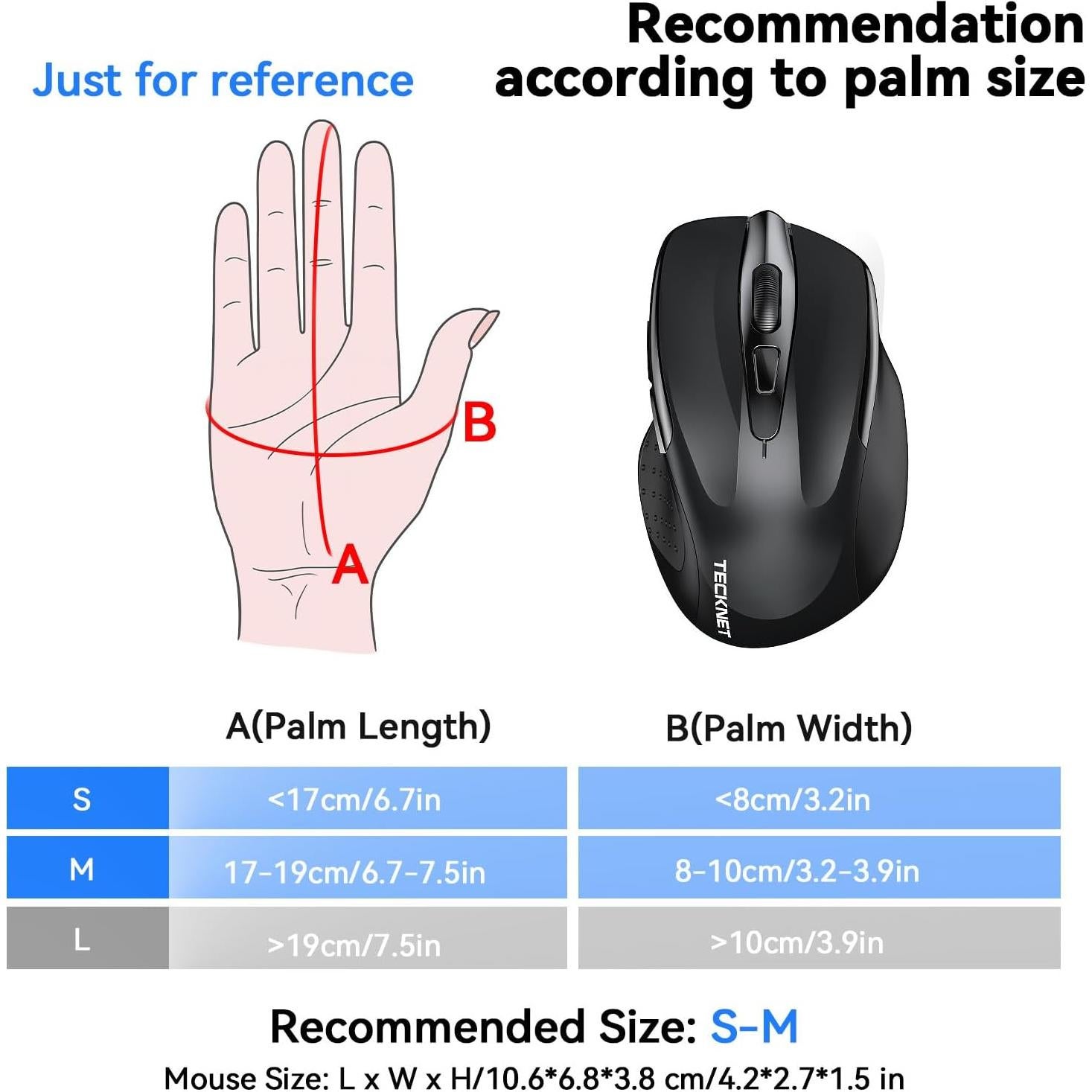 Ratón Inalámbrico Recargable TECKNET Jiggler 4800 DPI Negro
