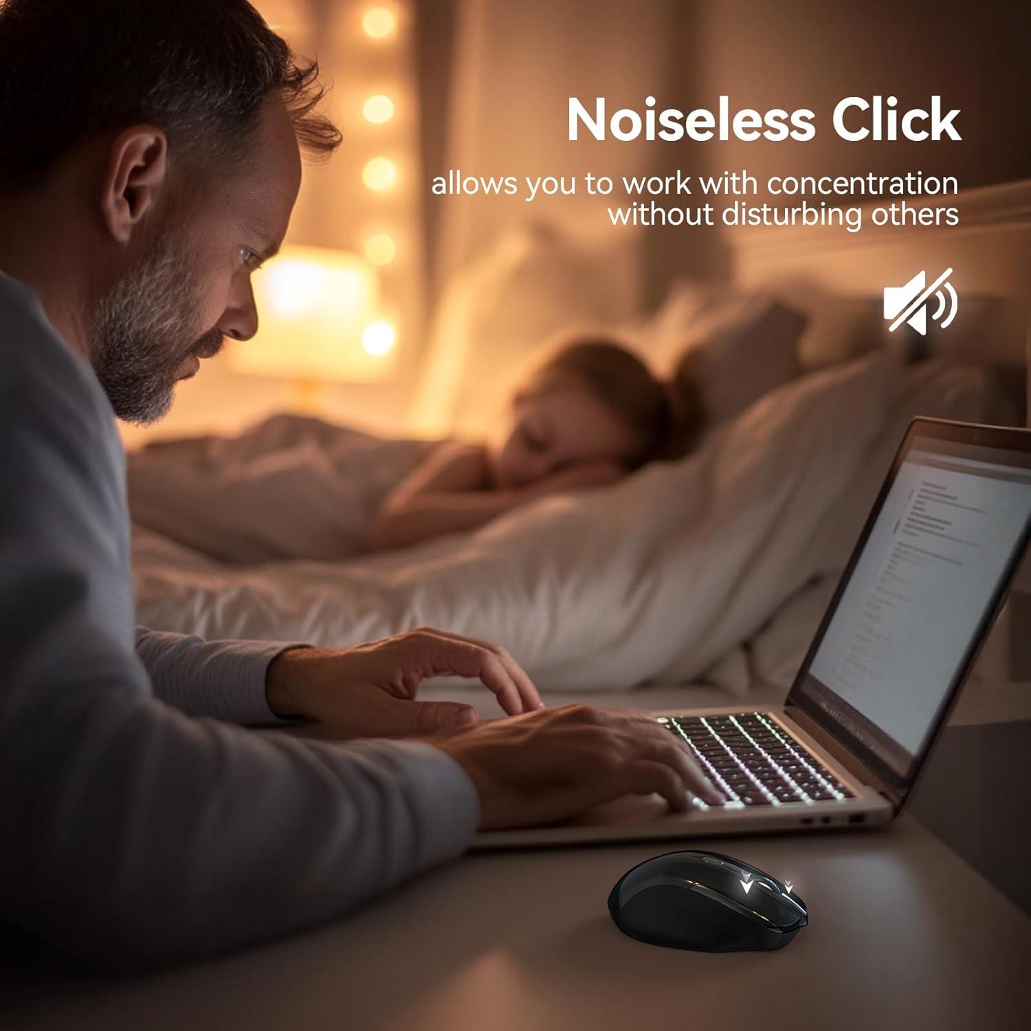 Ratón Inalámbrico Recargable TECKNET Jiggler 4800 DPI Negro