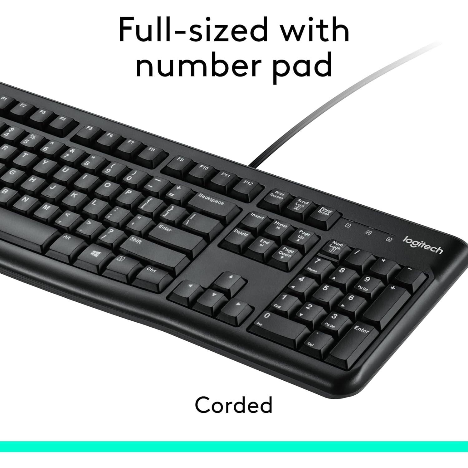 Combo Teclado y Ratón Logitech MK120 USB con Cable - Negro