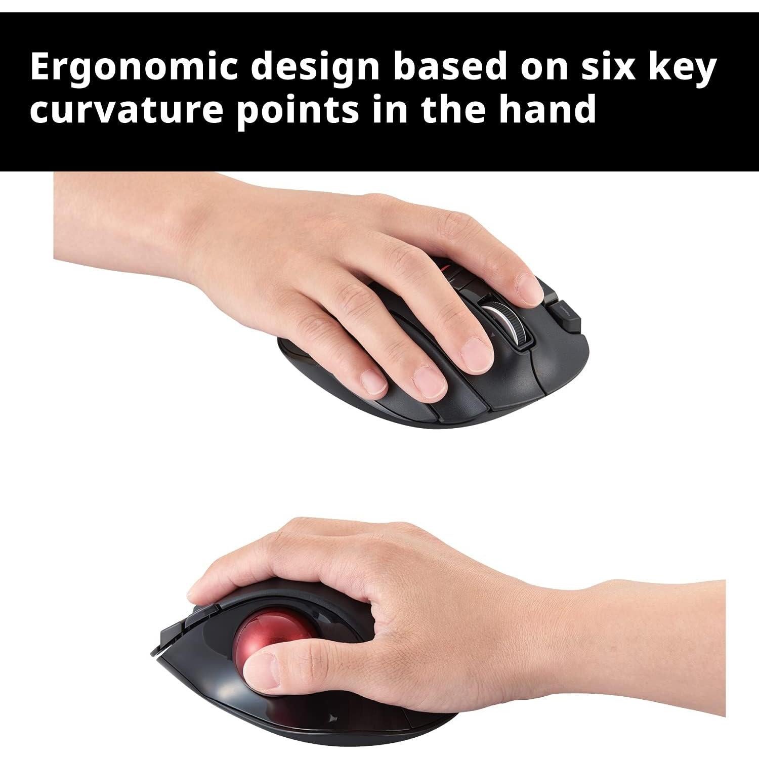 Ratón Trackball Inalámbrico ELECOM EX-G, Ergonómico, 6 Botones